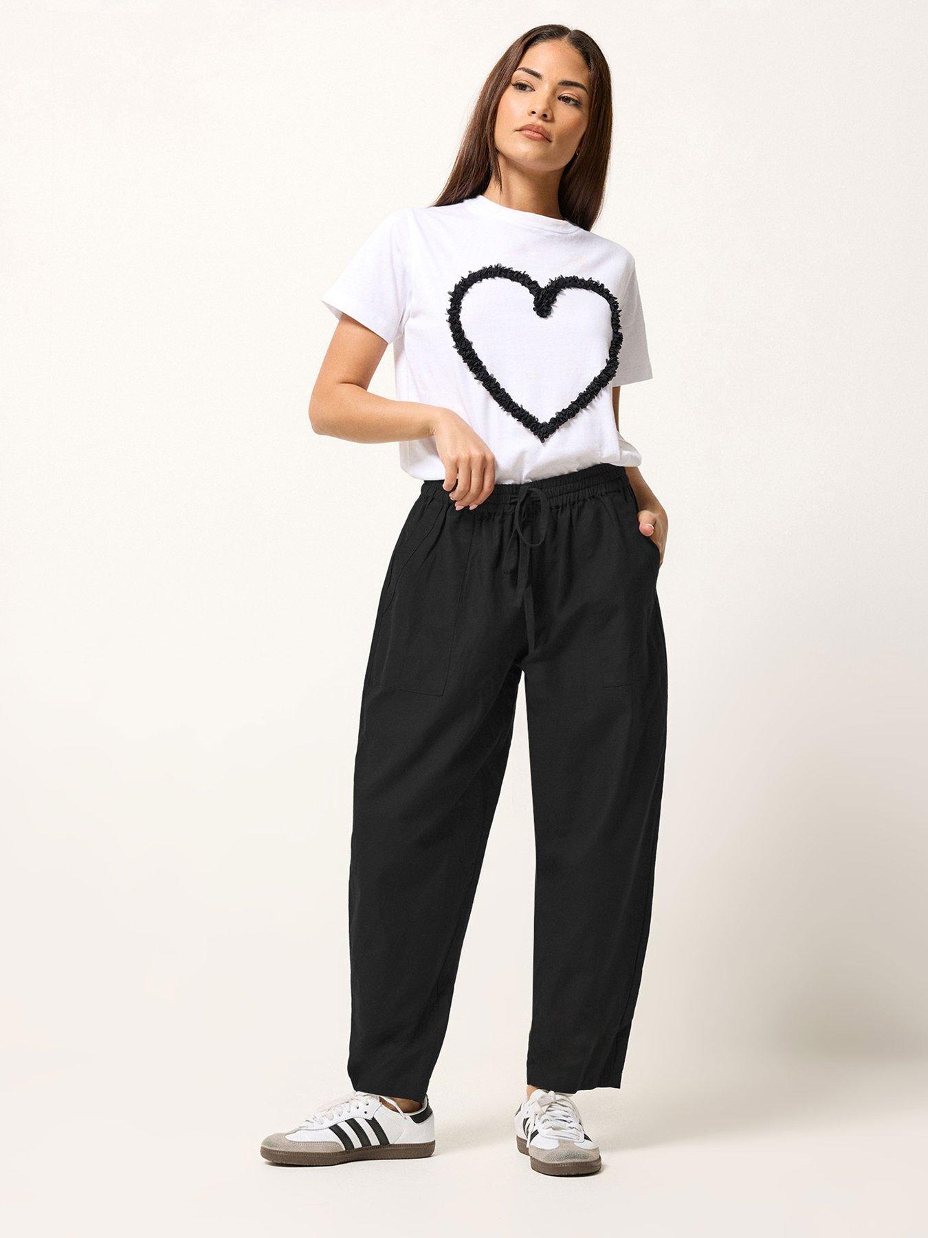 Image 3 of 5 of PixieGirl Petite Barrel Trousers Containing Linen