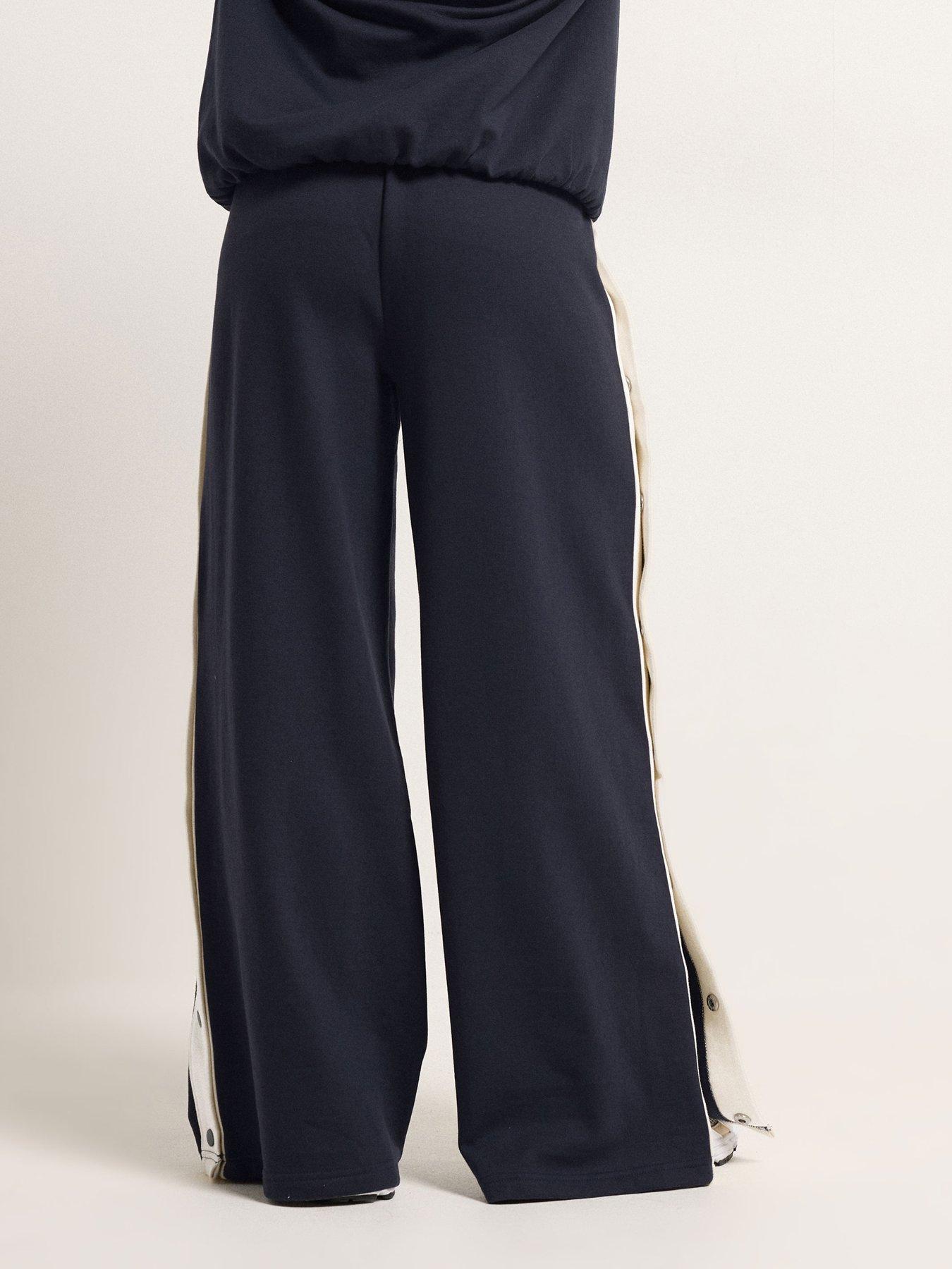 Image 2 of 4 of PixieGirl Petite Side Popper Wide Leg Joggers