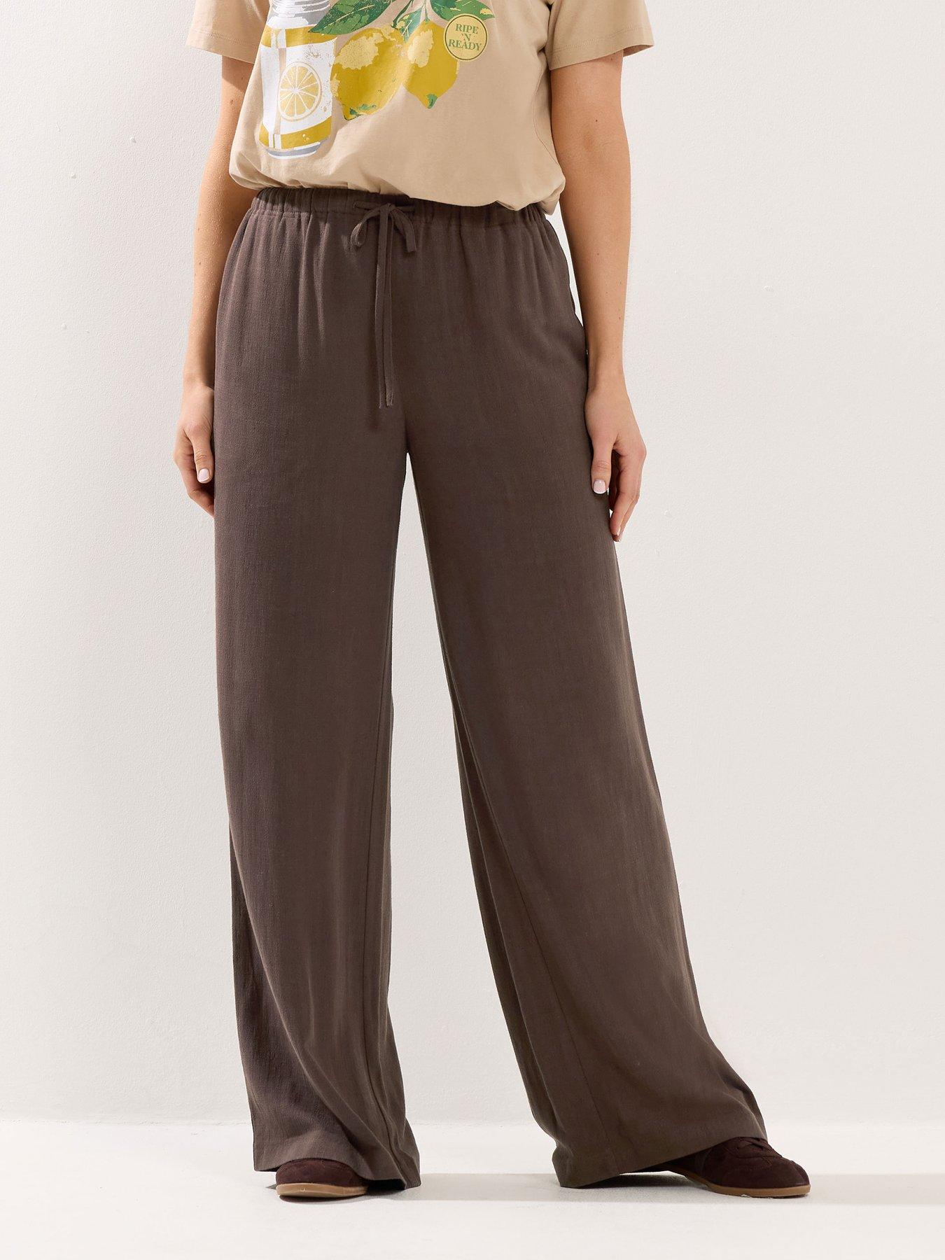Long Tall Sally Tall Wide Leg Linen Trousers 36"