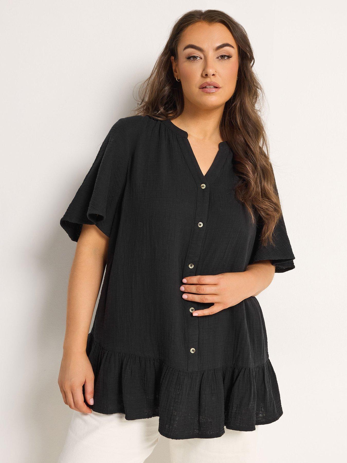 Yours Curve Angel Sleeve Cheesecloth Top