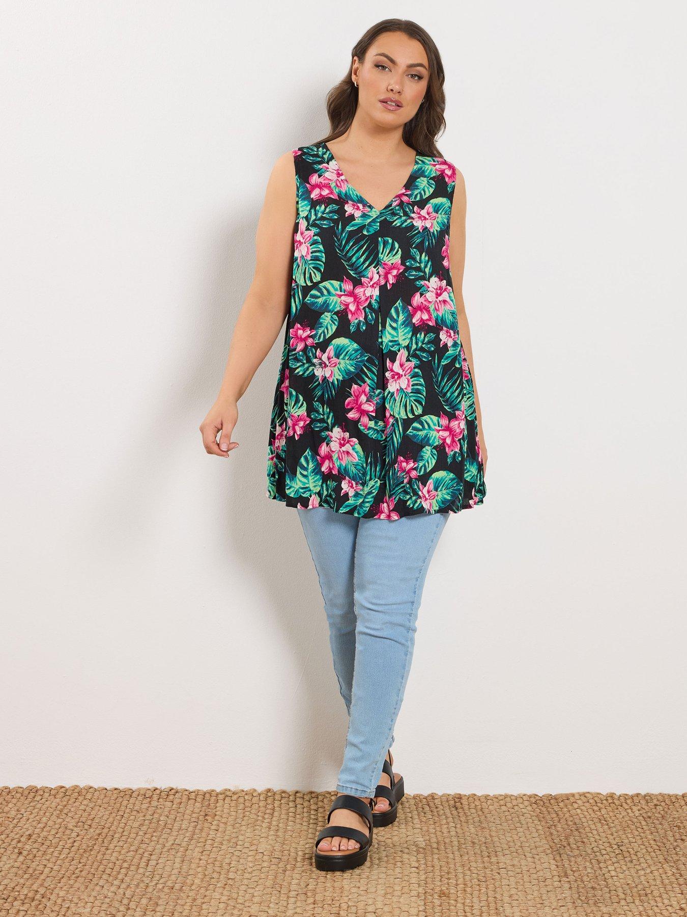 yours-curve-pleat-front-vest-top-blackback