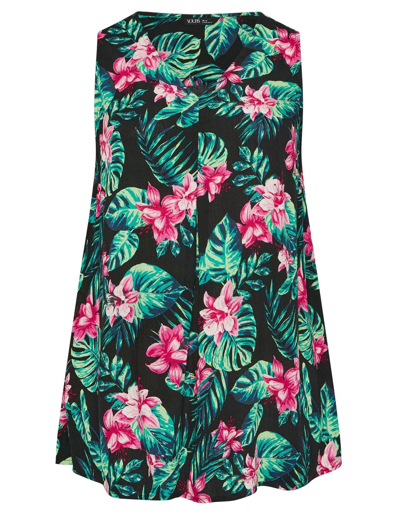 yours-curve-pleat-front-vest-top-blackdetail