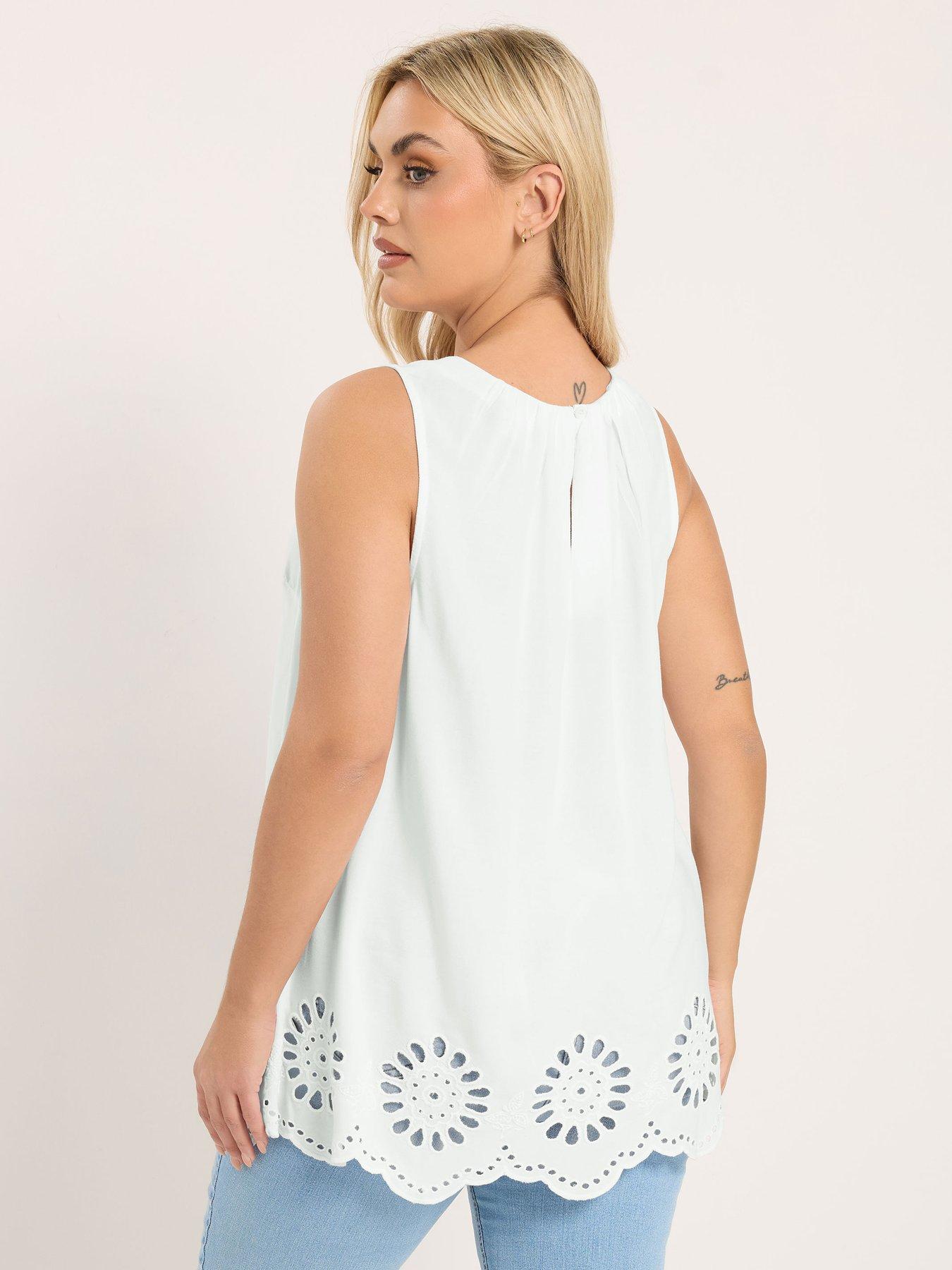 yours-curve-broderie-hem-vest-whitestillFront