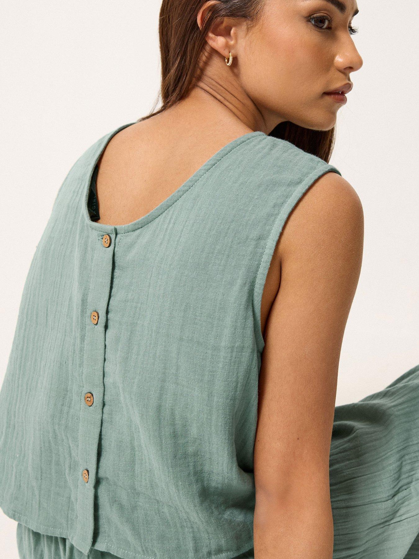 Image 4 of 5 of PixieGirl Petite Cheesecloth Button Top