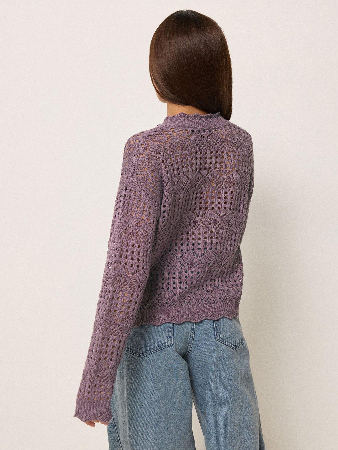 Image 2 of 5 of PixieGirl Petite Button Crochet Cardigan