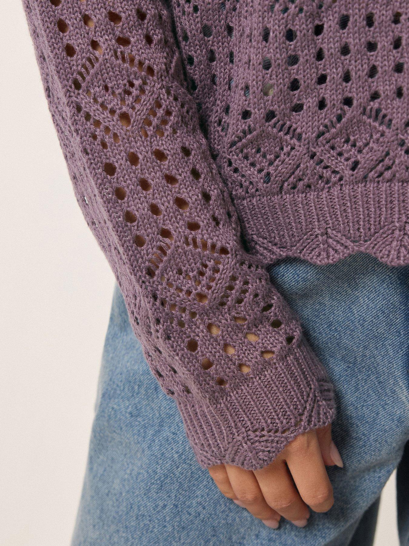 Image 4 of 5 of PixieGirl Petite Button Crochet Cardigan