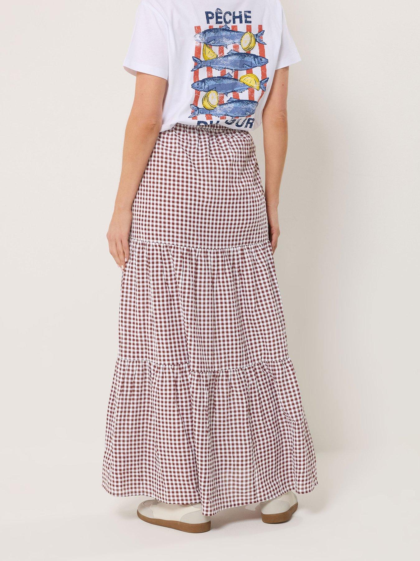 Image 2 of 5 of Long Tall Sally Tall Gingham Maxi Skirt