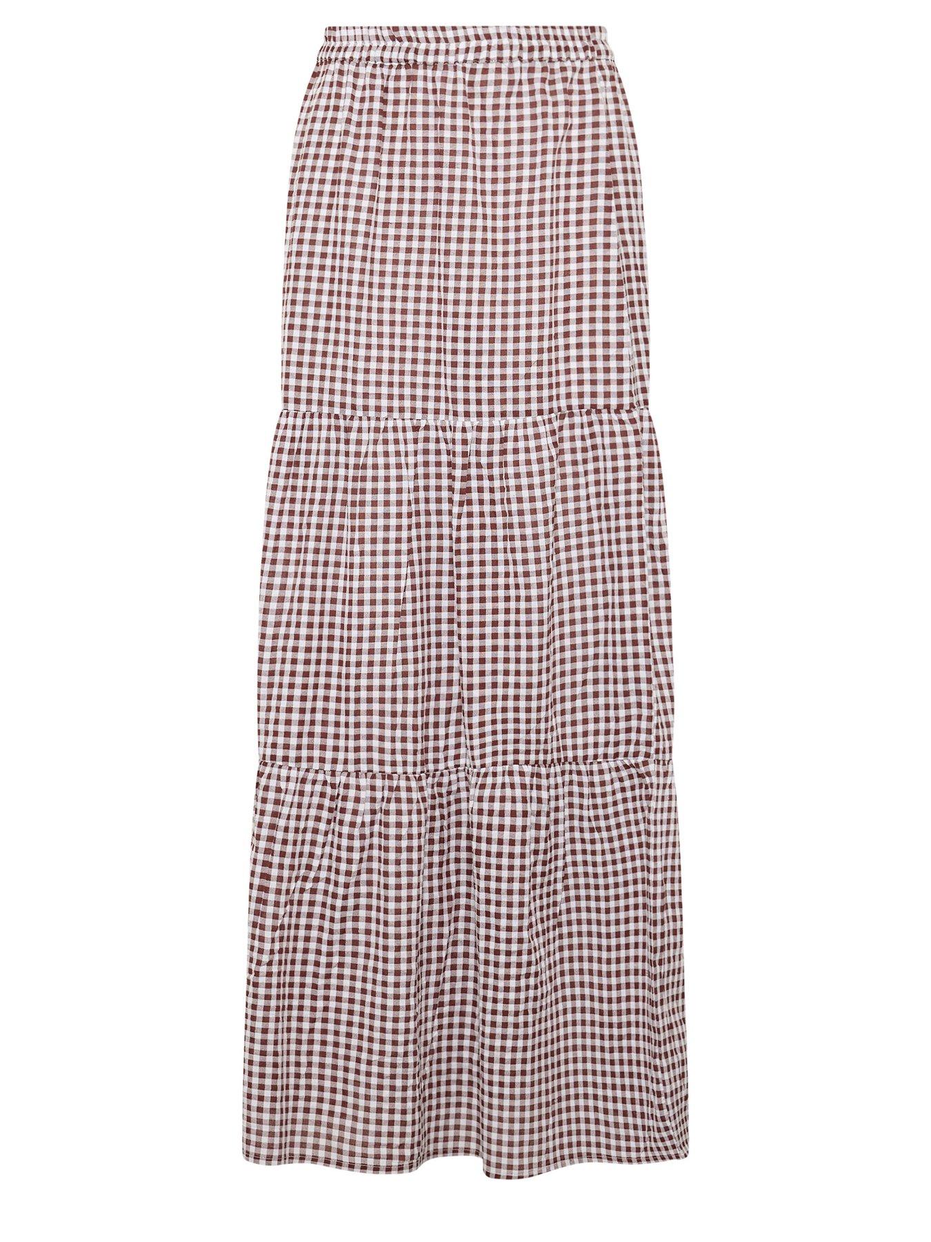 Image 5 of 5 of Long Tall Sally Tall Gingham Maxi Skirt