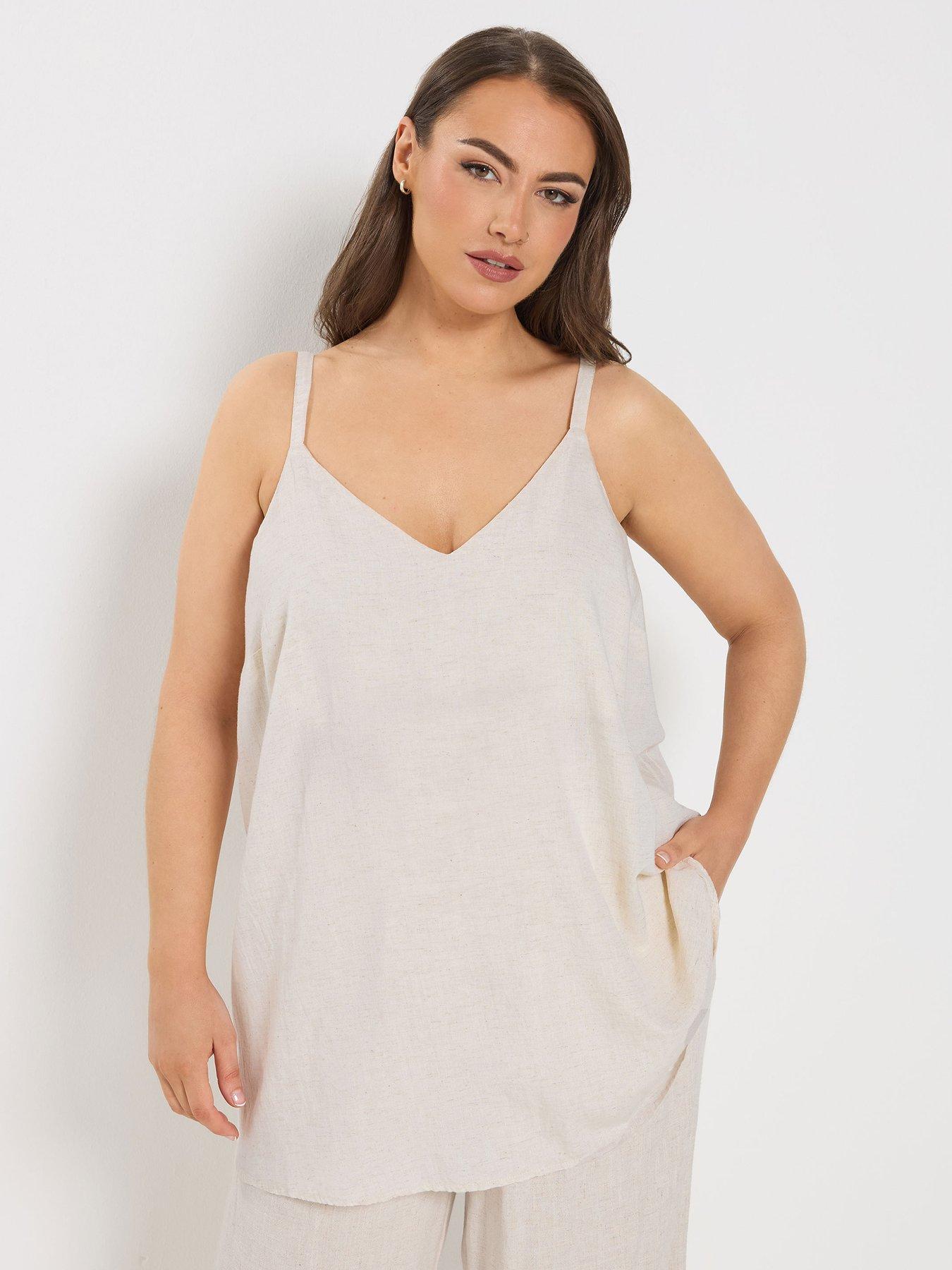 Image 1 of 5 of Yours Curve Linen Cami Vest