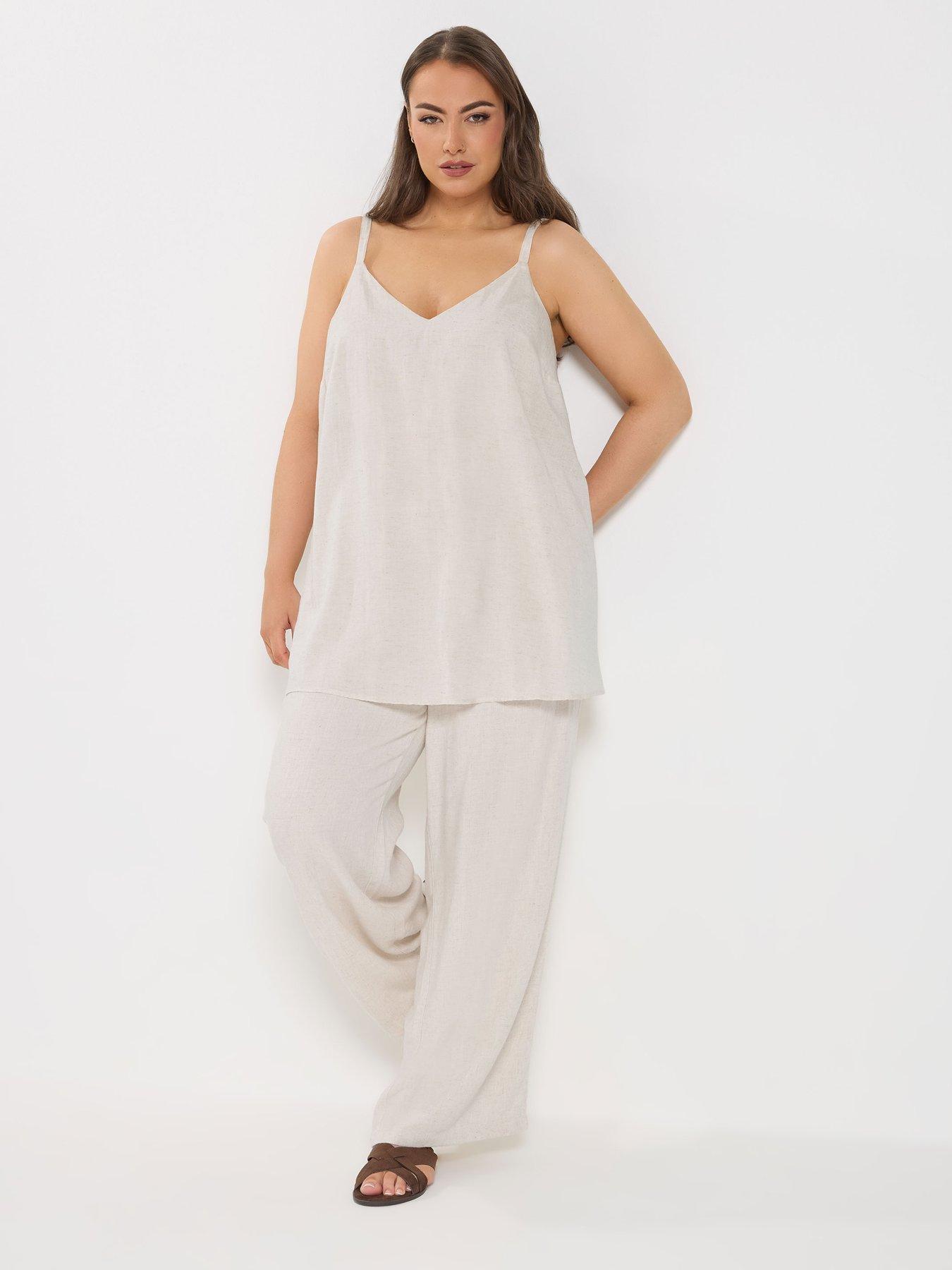 Image 3 of 5 of Yours Curve Linen Cami Vest