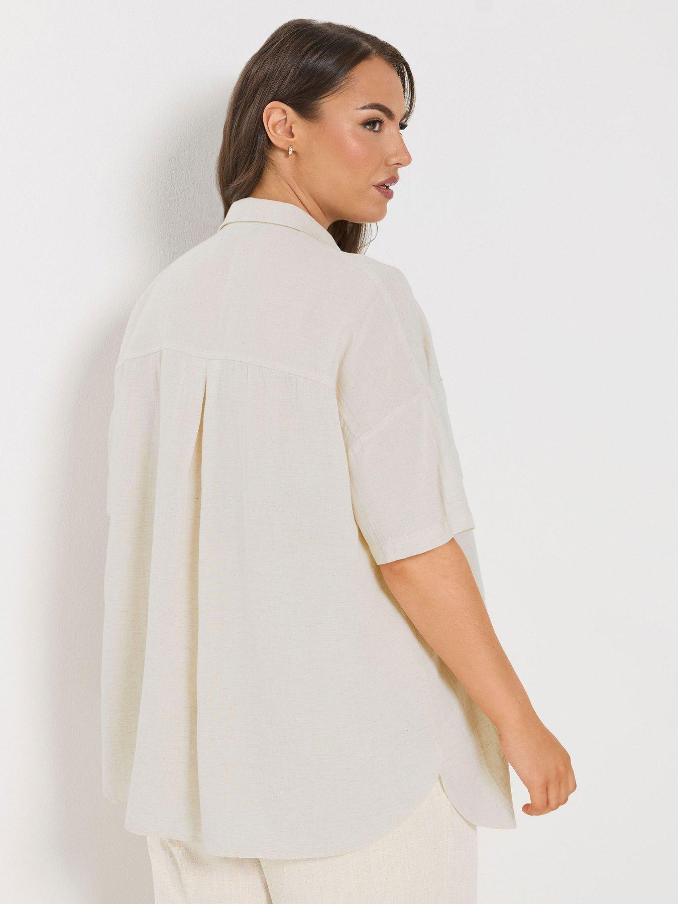 Image 2 of 5 of Yours Curve Desert Shirt - Cream