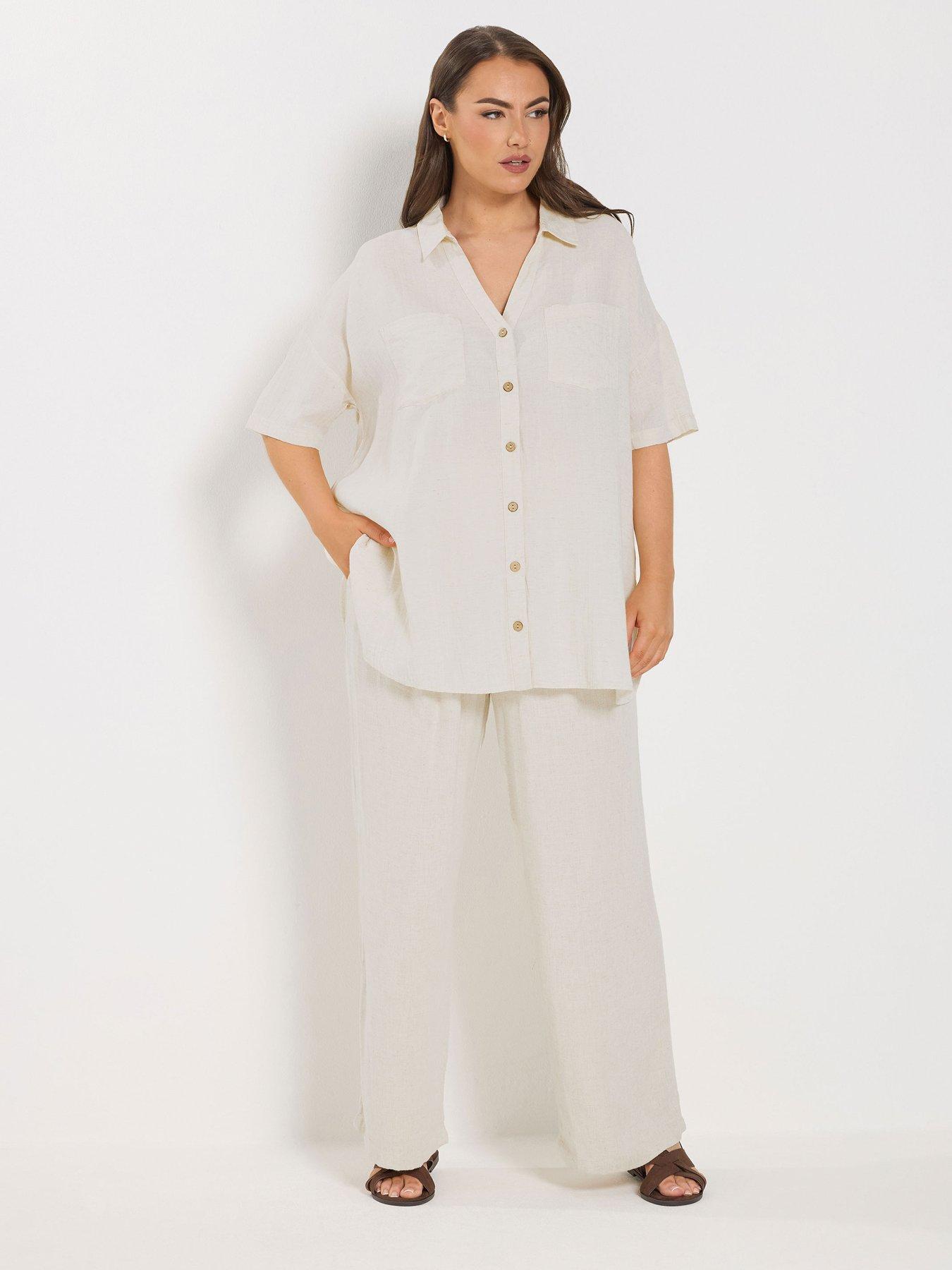Image 3 of 5 of Yours Curve Desert Shirt - Cream