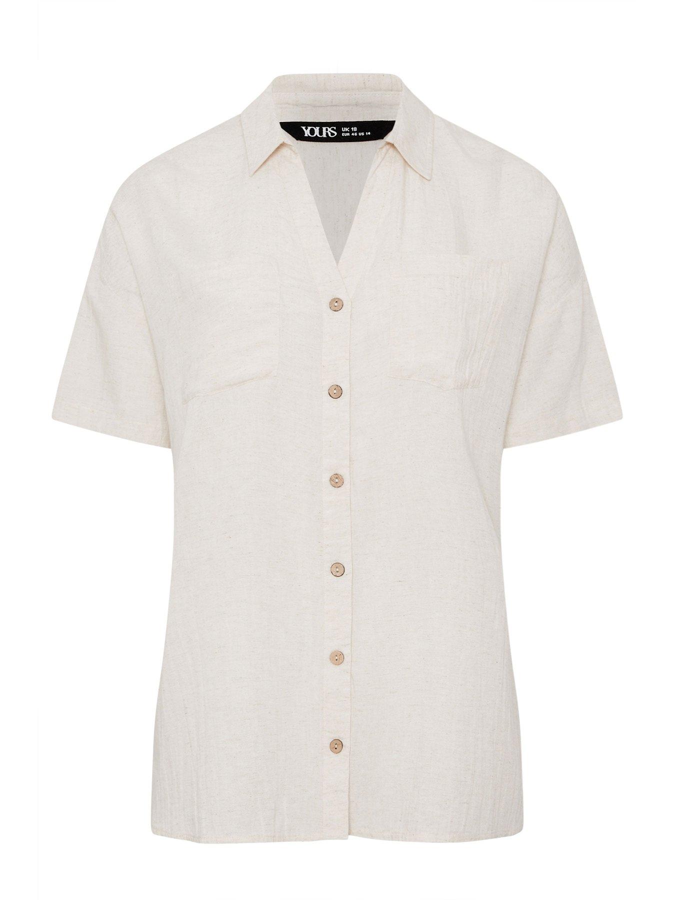 Image 5 of 5 of Yours Curve Desert Shirt - Cream