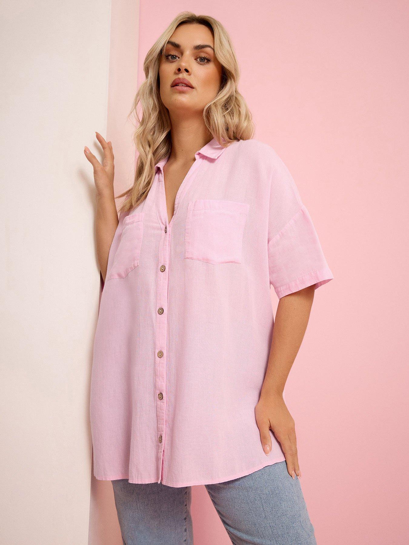 Image 1 of 5 of Yours Curve Desert Shirt - Pink