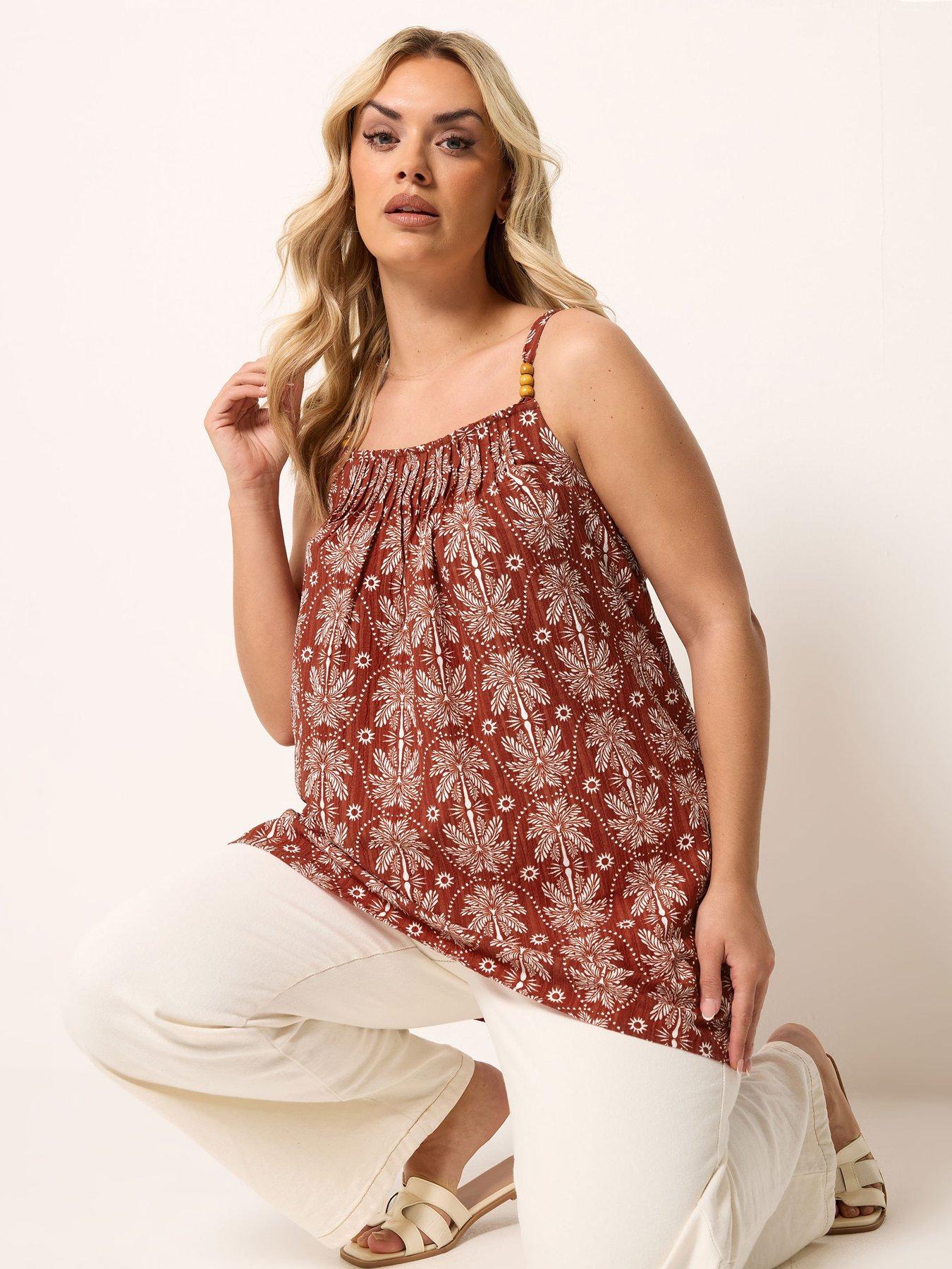 Image 1 of 5 of Yours Curve Pleated Cami Vest - Red