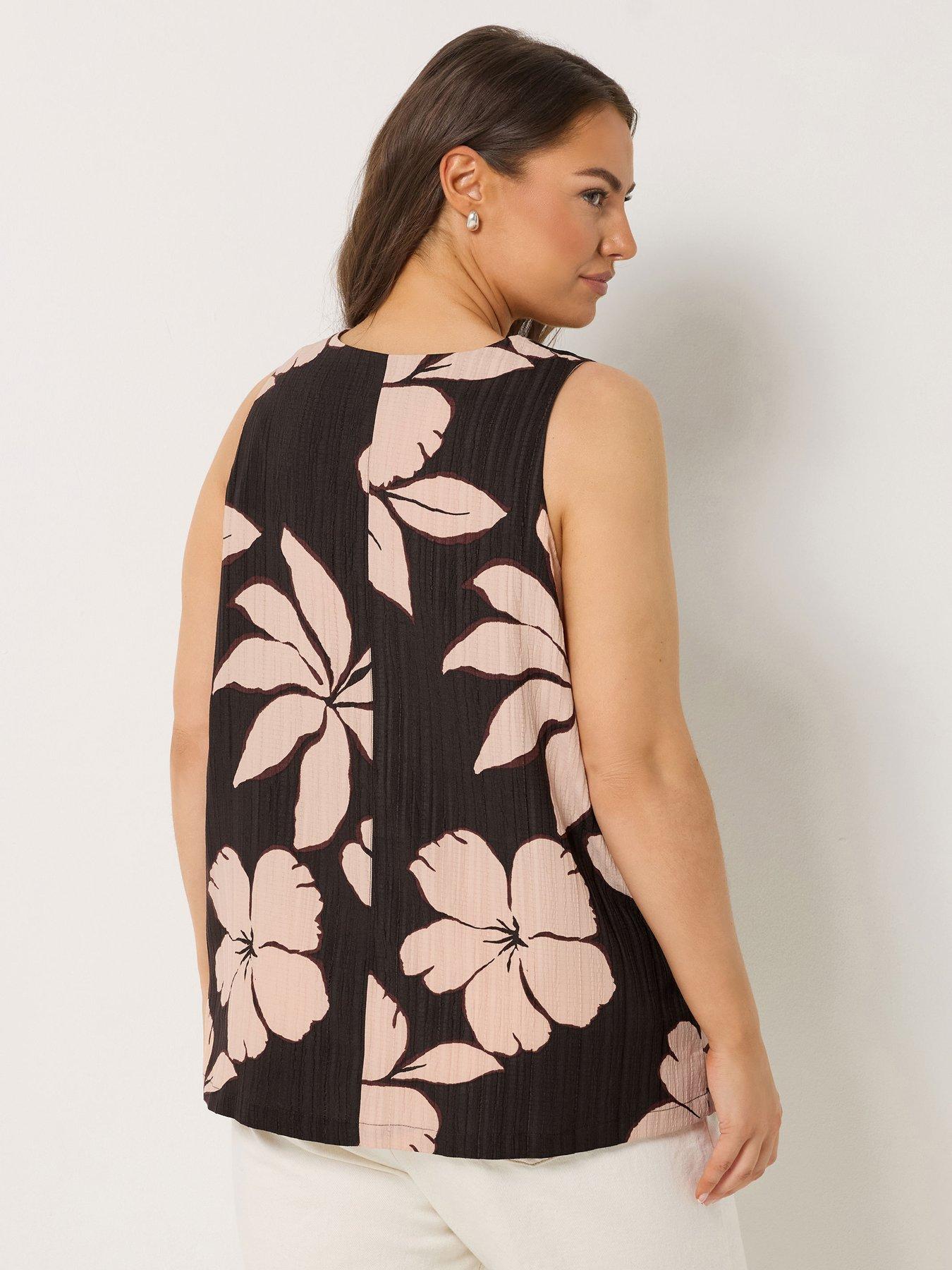 Image 2 of 5 of Yours Curve Tie Front Vest - Brown