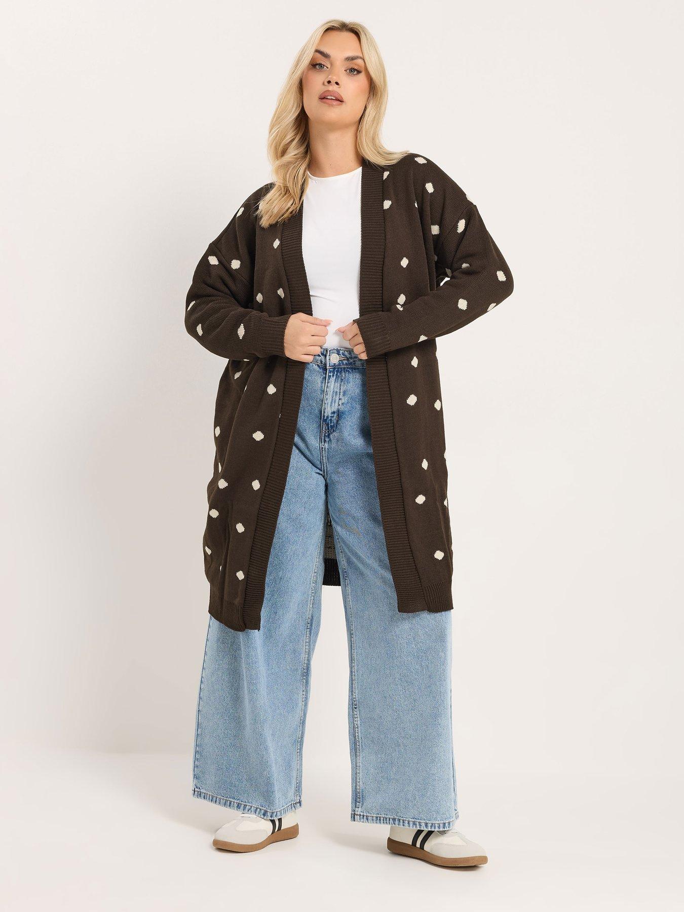 yours-curve-polka-dot-midi-knitted-cardiganfront