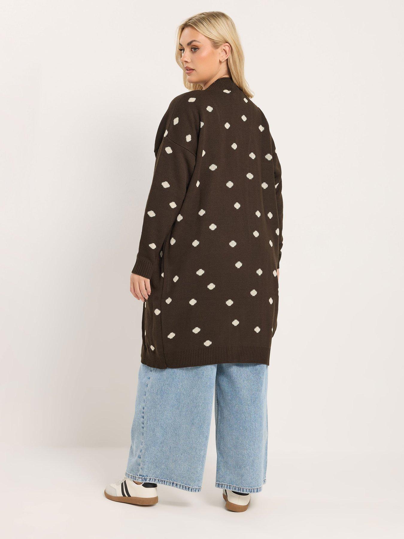 yours-curve-polka-dot-midi-knitted-cardiganstillFront