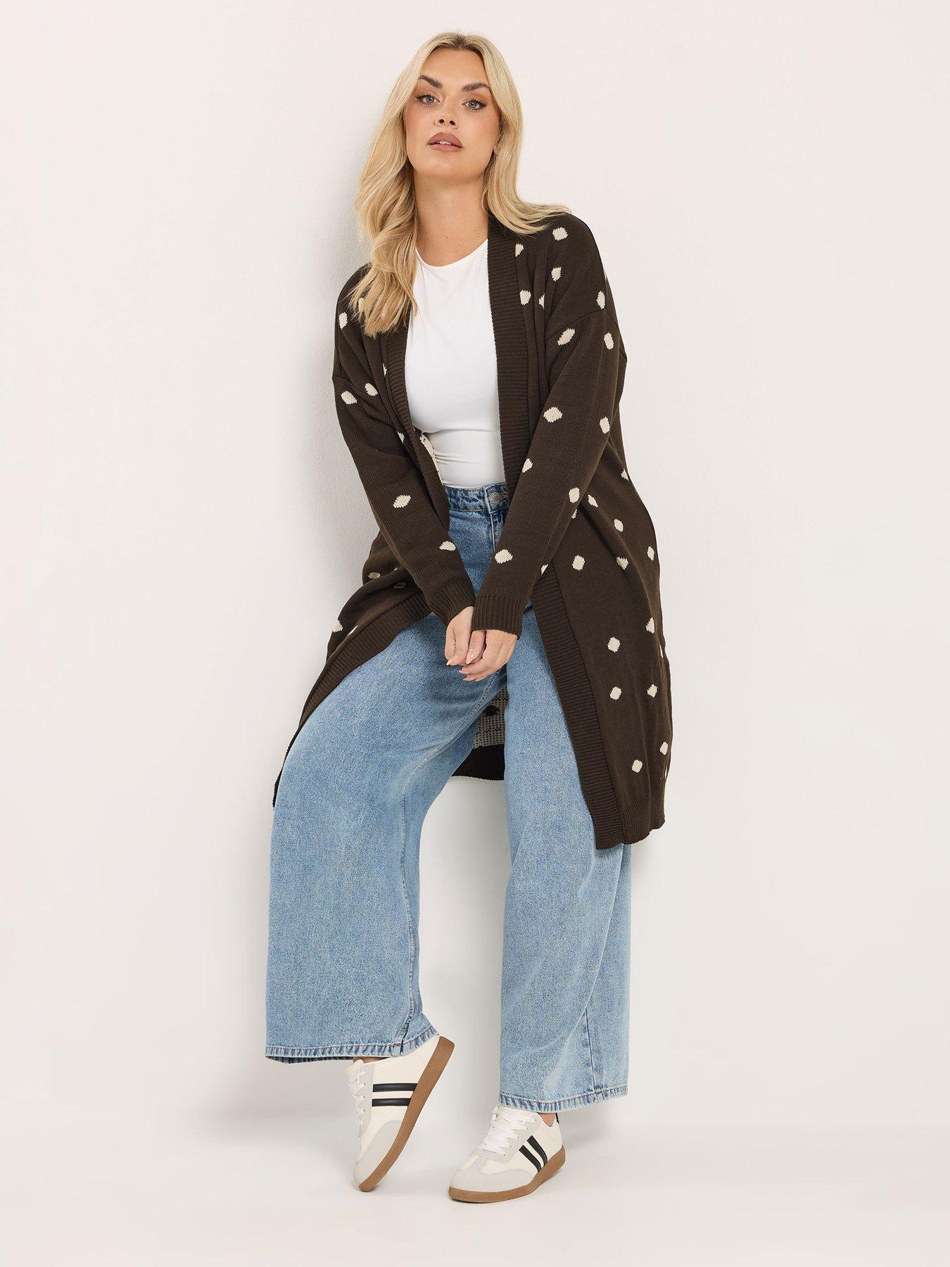 yours-curve-polka-dot-midi-knitted-cardiganback