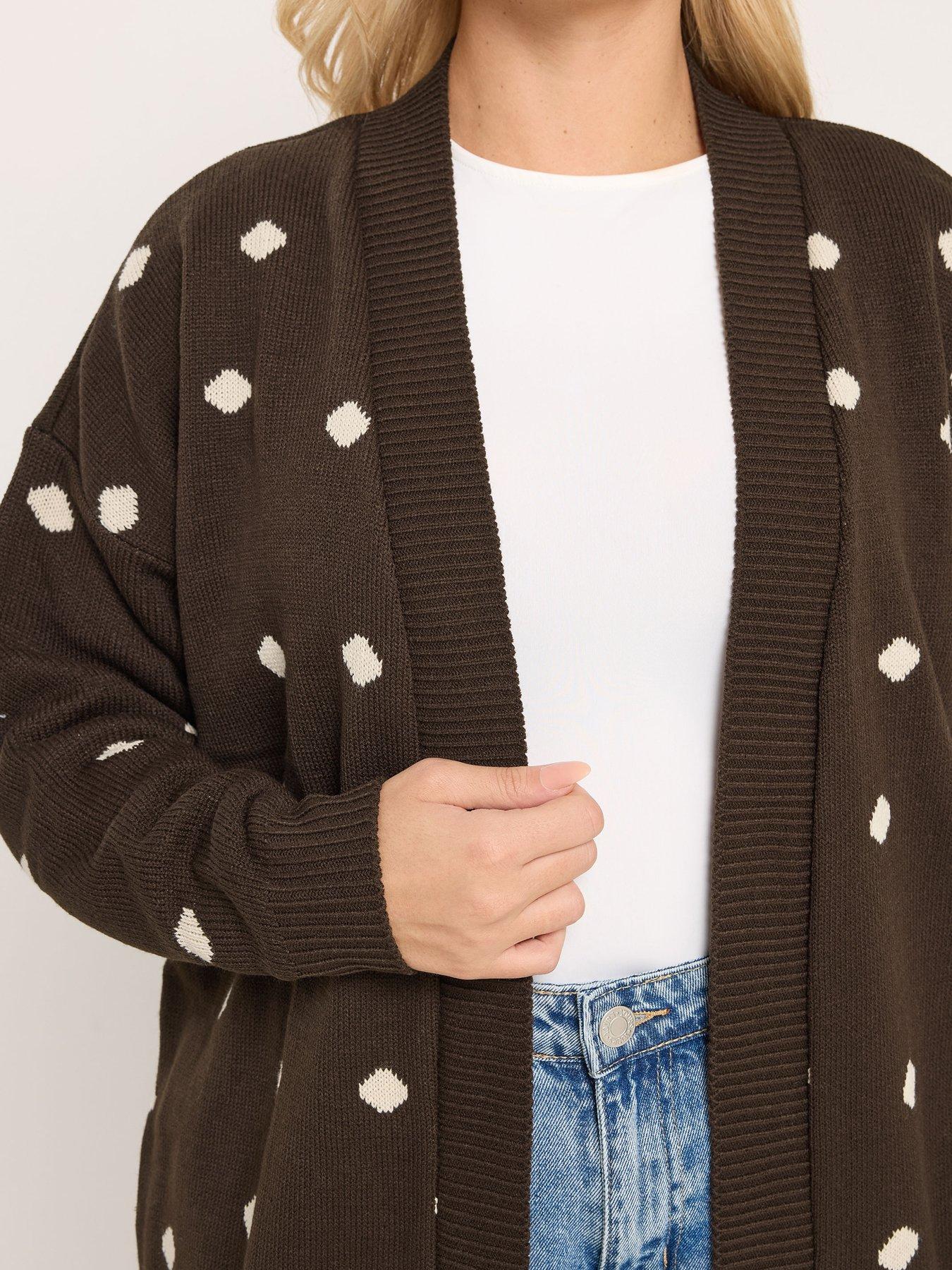 yours-curve-polka-dot-midi-knitted-cardiganoutfit