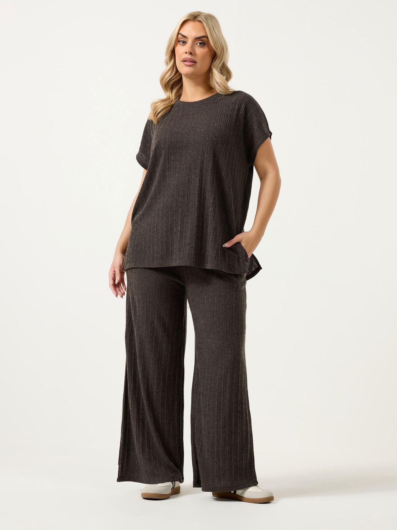 yours-curve-knitted-wide-leg-trousers-brownback