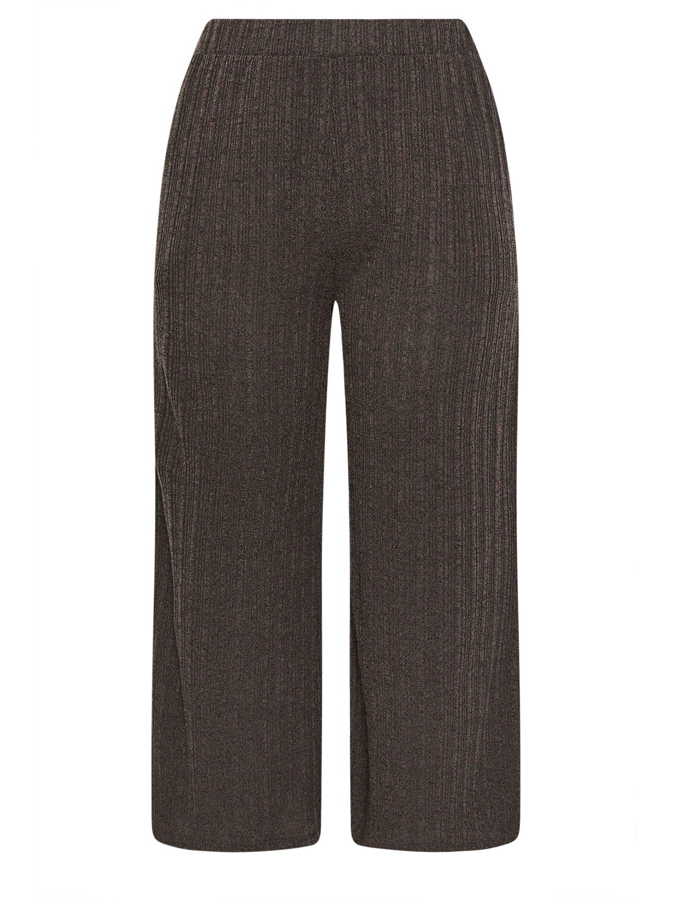 yours-curve-knitted-wide-leg-trousers-browndetail