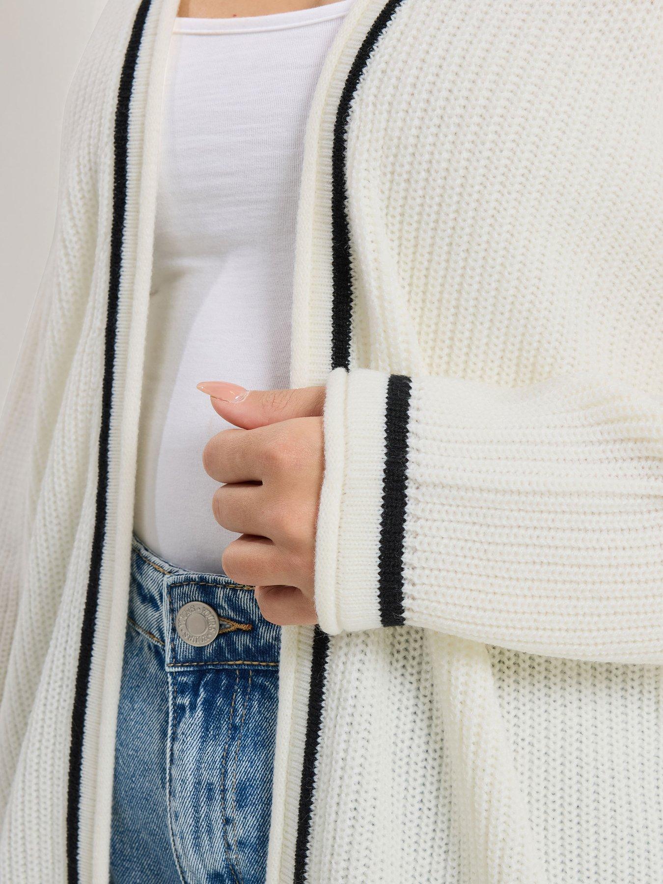 yours-curve-contrast-knitted-cardigan-creamoutfit