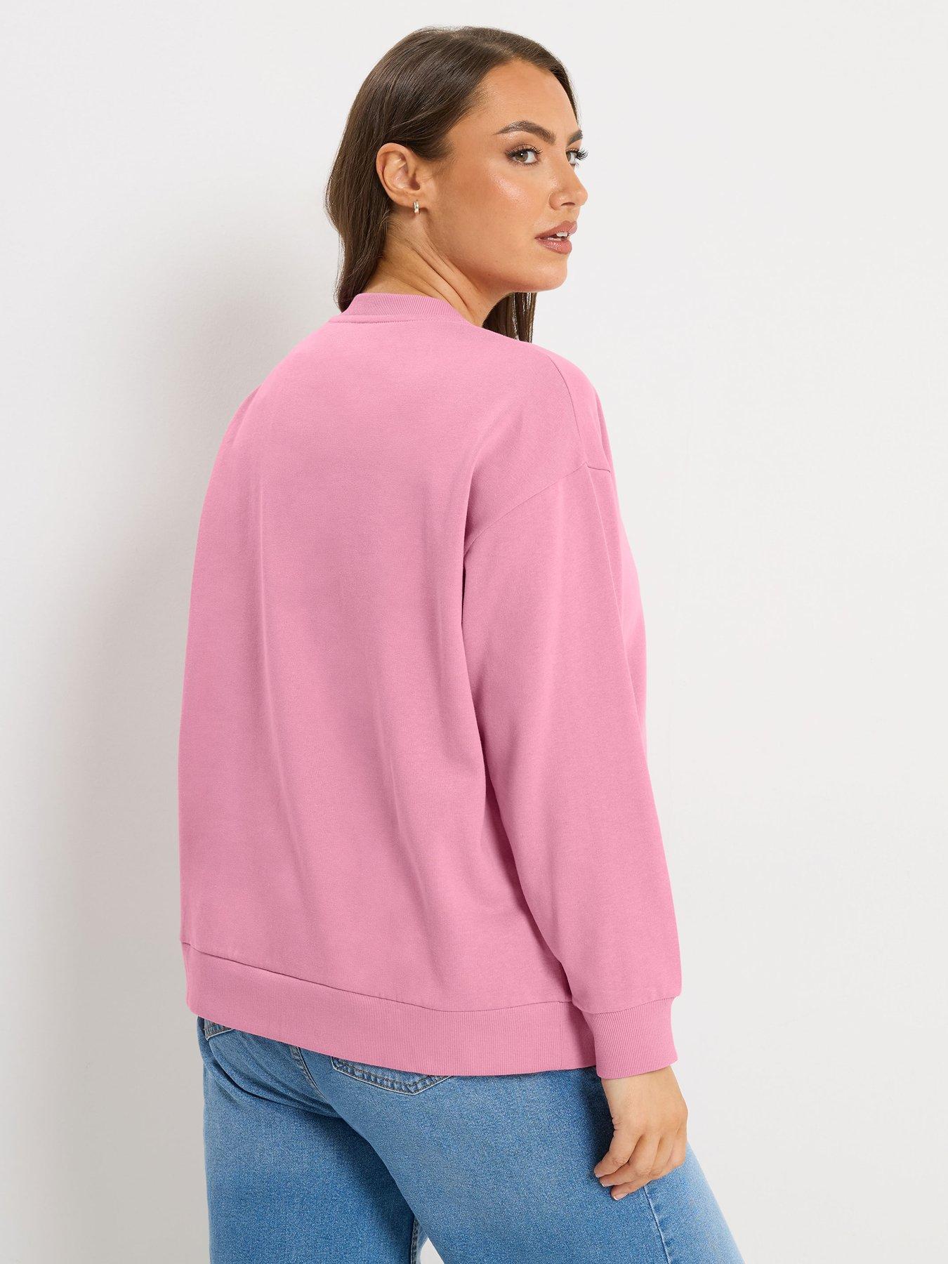 yours-curve-2-pack-crew-neck-sweatshirts-blackpinkstillFront