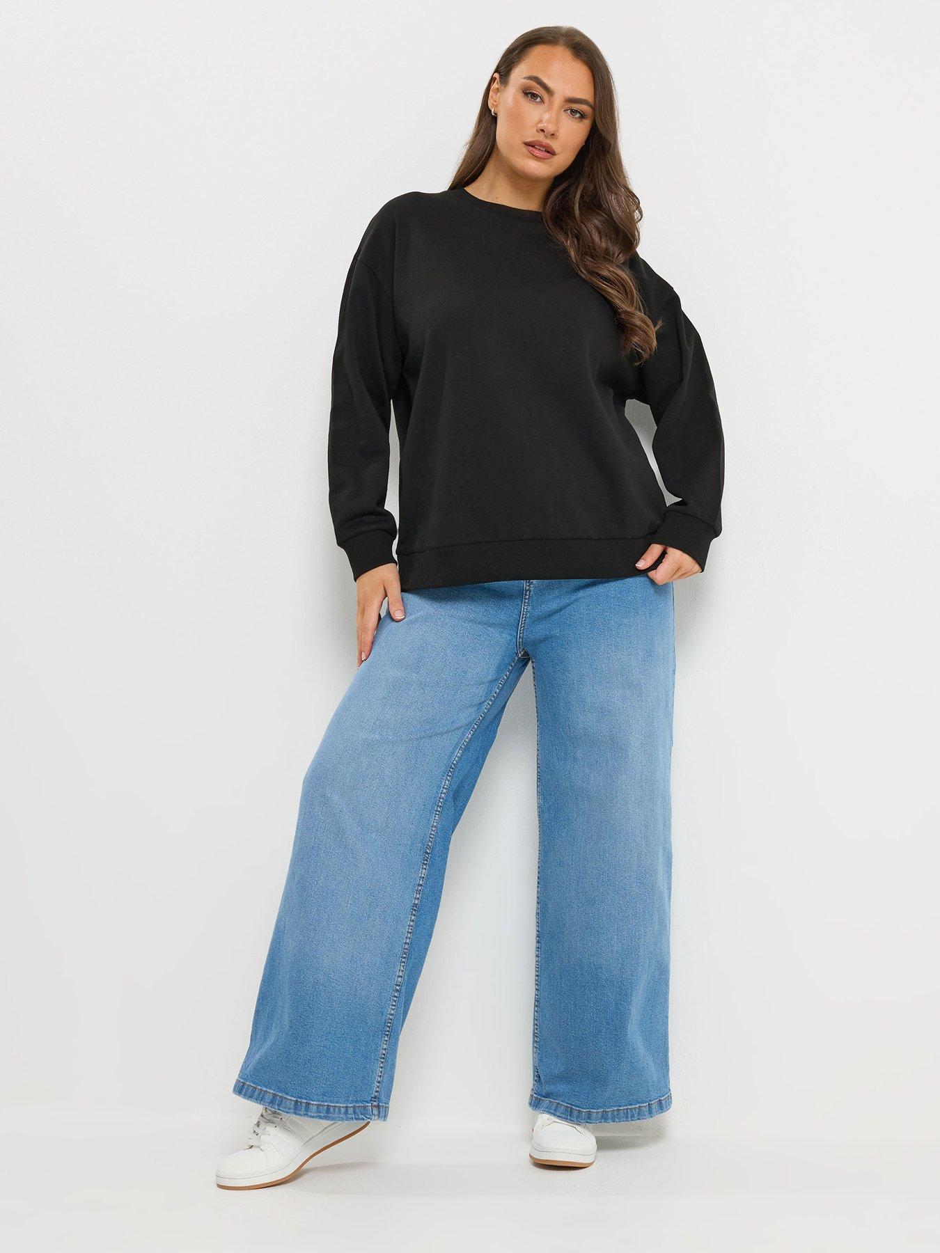 yours-curve-2-pack-crew-neck-sweatshirts-blackpinkoutfit