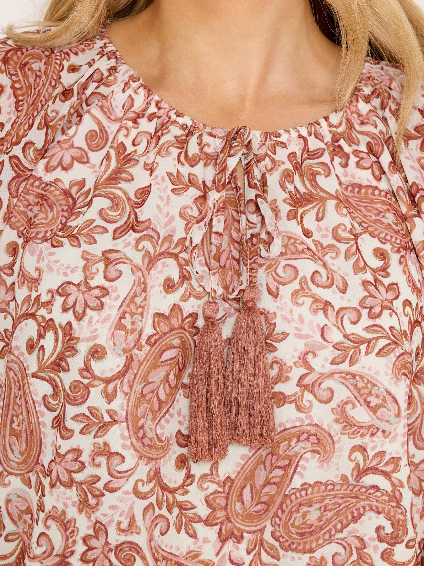 long-tall-sally-paisley-tie-neck-blouse-whiteoutfit