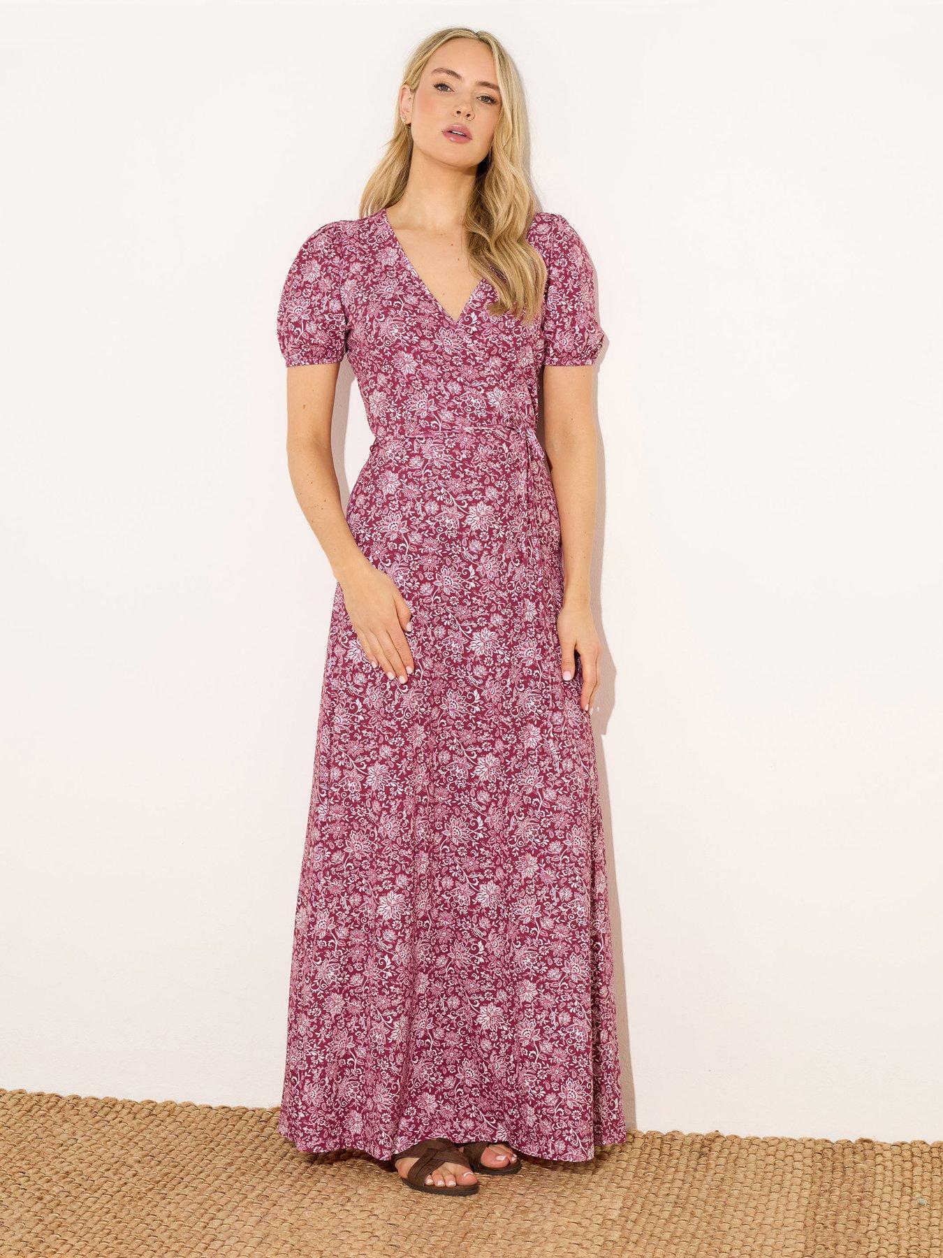 Long Tall Sally Tall Paisley Floral Wrap Maxi Dress - Red