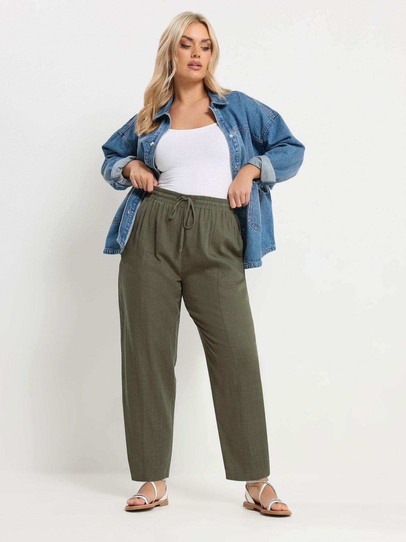 yours-curve-linen-barrel-leg-trousers-greenback