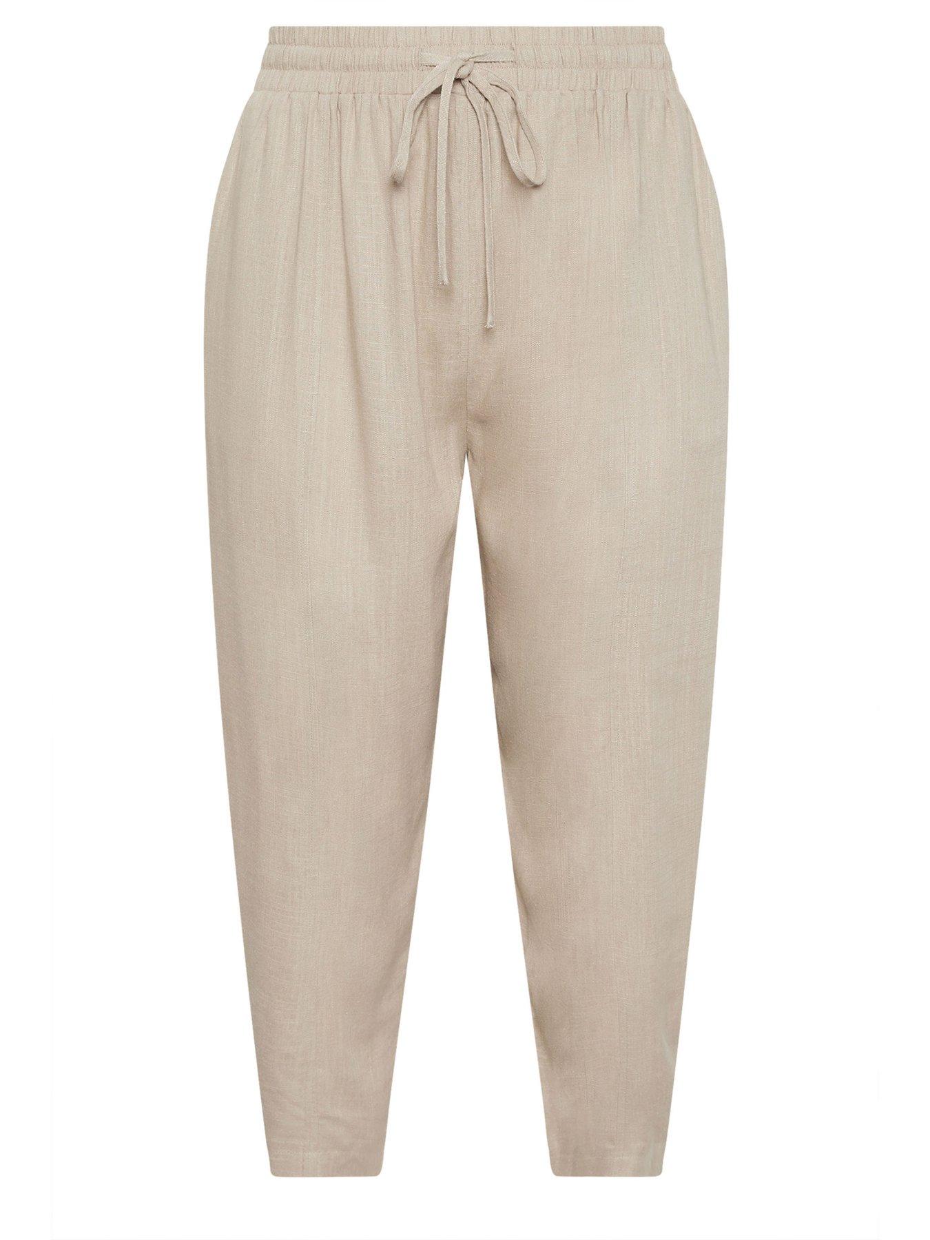 yours-curve-linen-barrel-leg-trousers-creamdetail