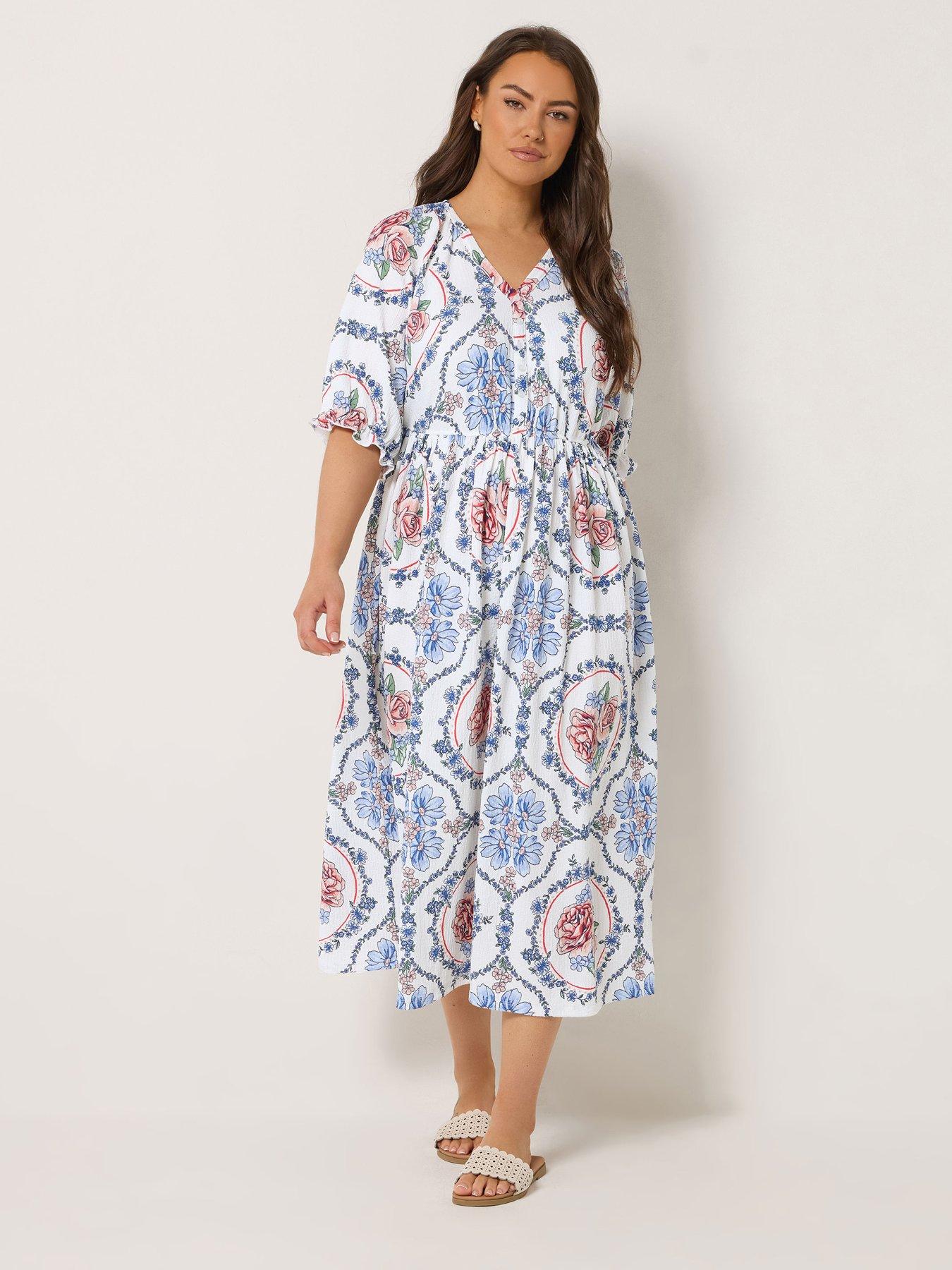 Image 1 of 5 of Yours Curve Raglan Prairie Dress - Cream