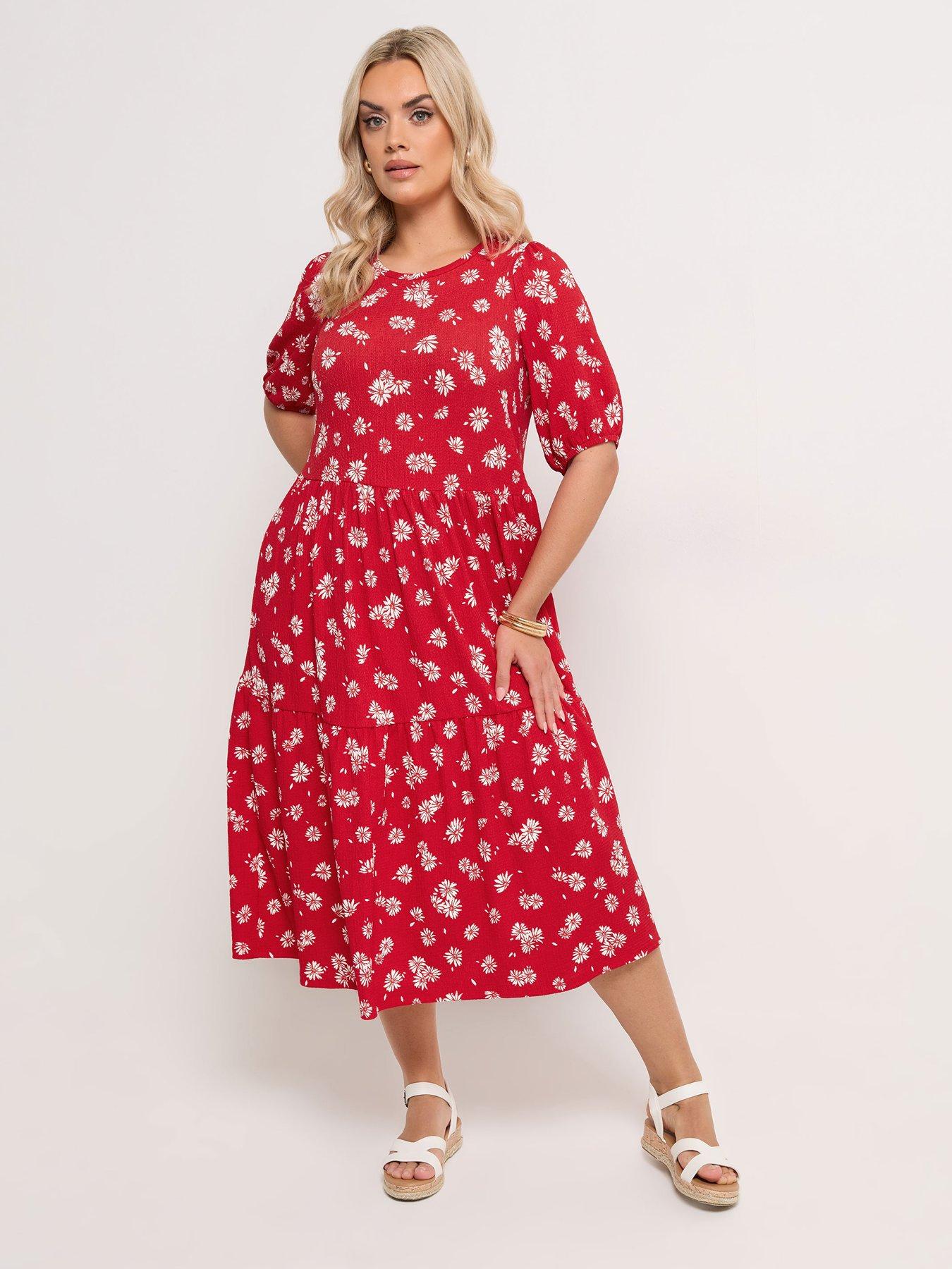 yours-curve-puff-sleeve-tiered-daisy-dressfront
