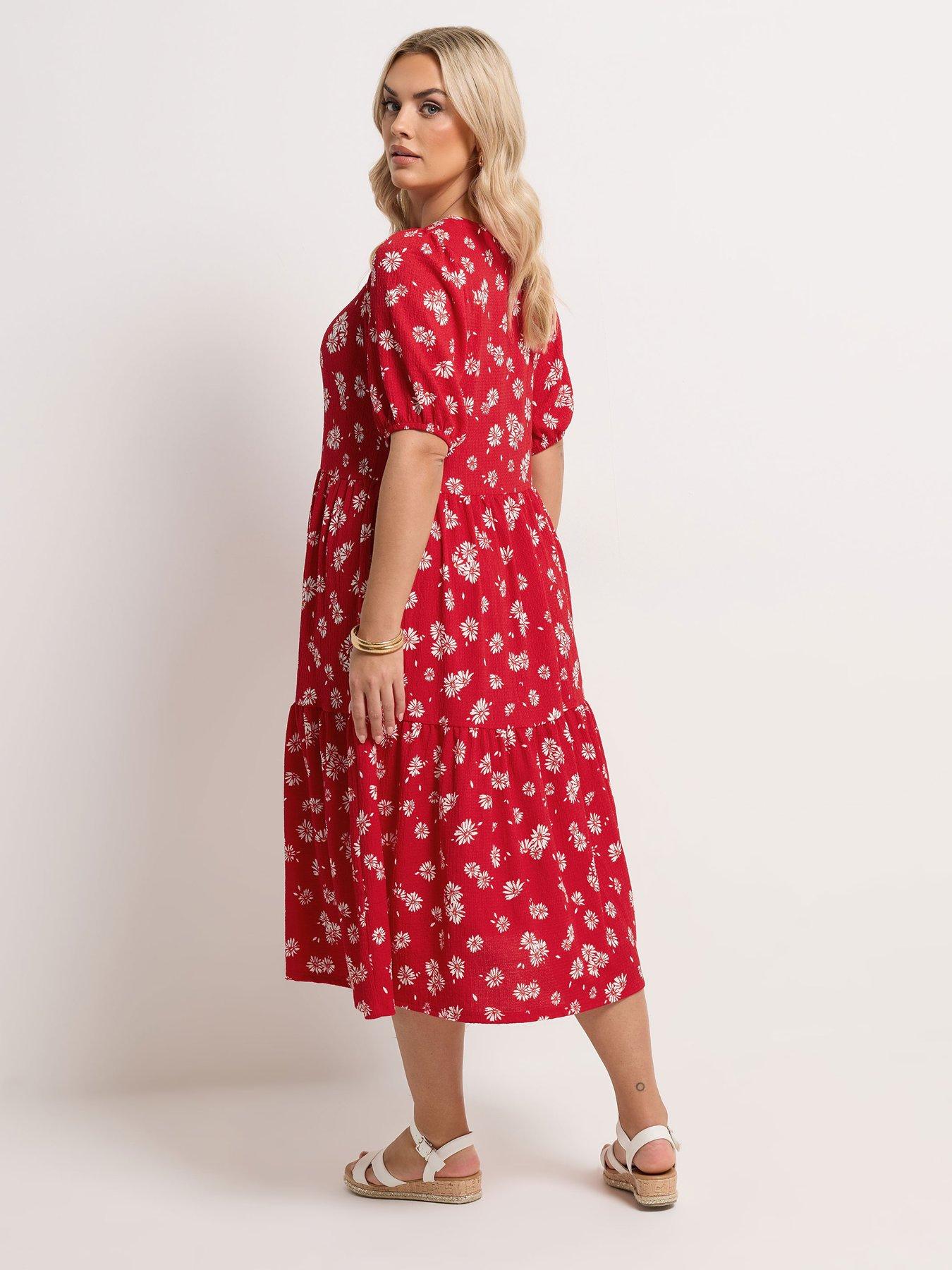 yours-curve-puff-sleeve-tiered-daisy-dressstillFront