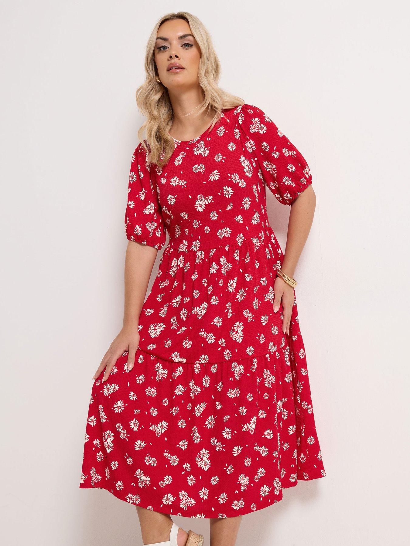 yours-curve-puff-sleeve-tiered-daisy-dressback