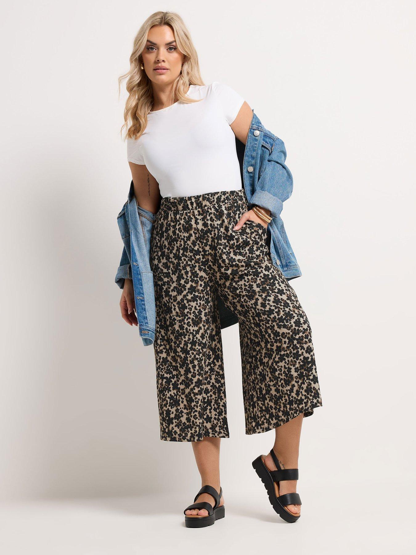 yours-curve-leopard-printed-jersey-culottes-brownback