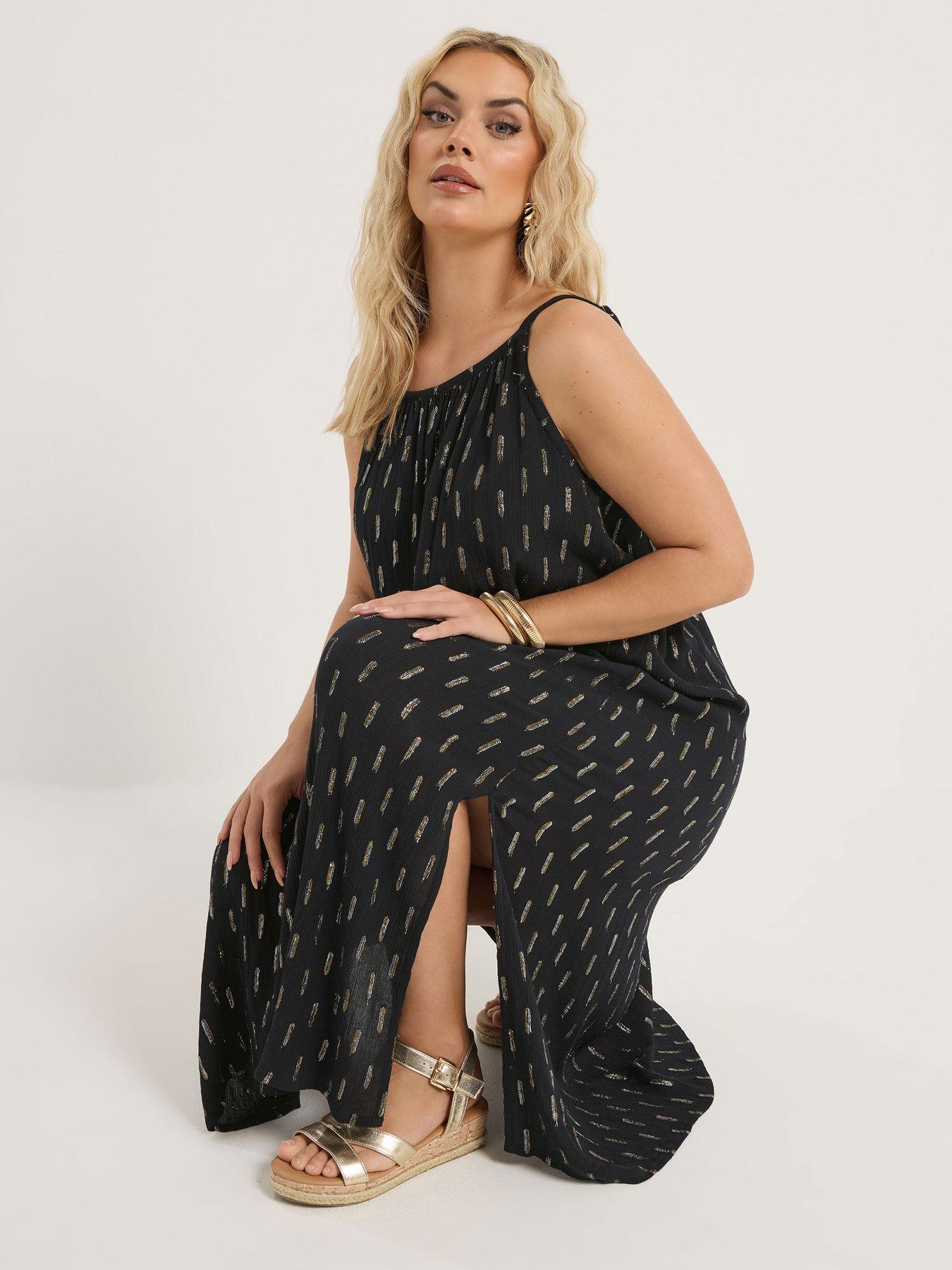 yours-curve-crinkle-metallic-thread-throw-on-dress-blackoutfit