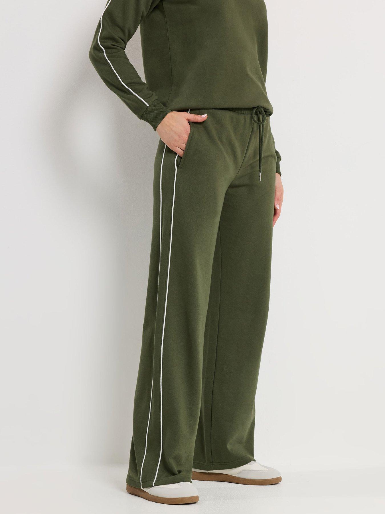 Image 1 of 5 of Long Tall Sally Piped Wide Leg Jogger 34" - Green