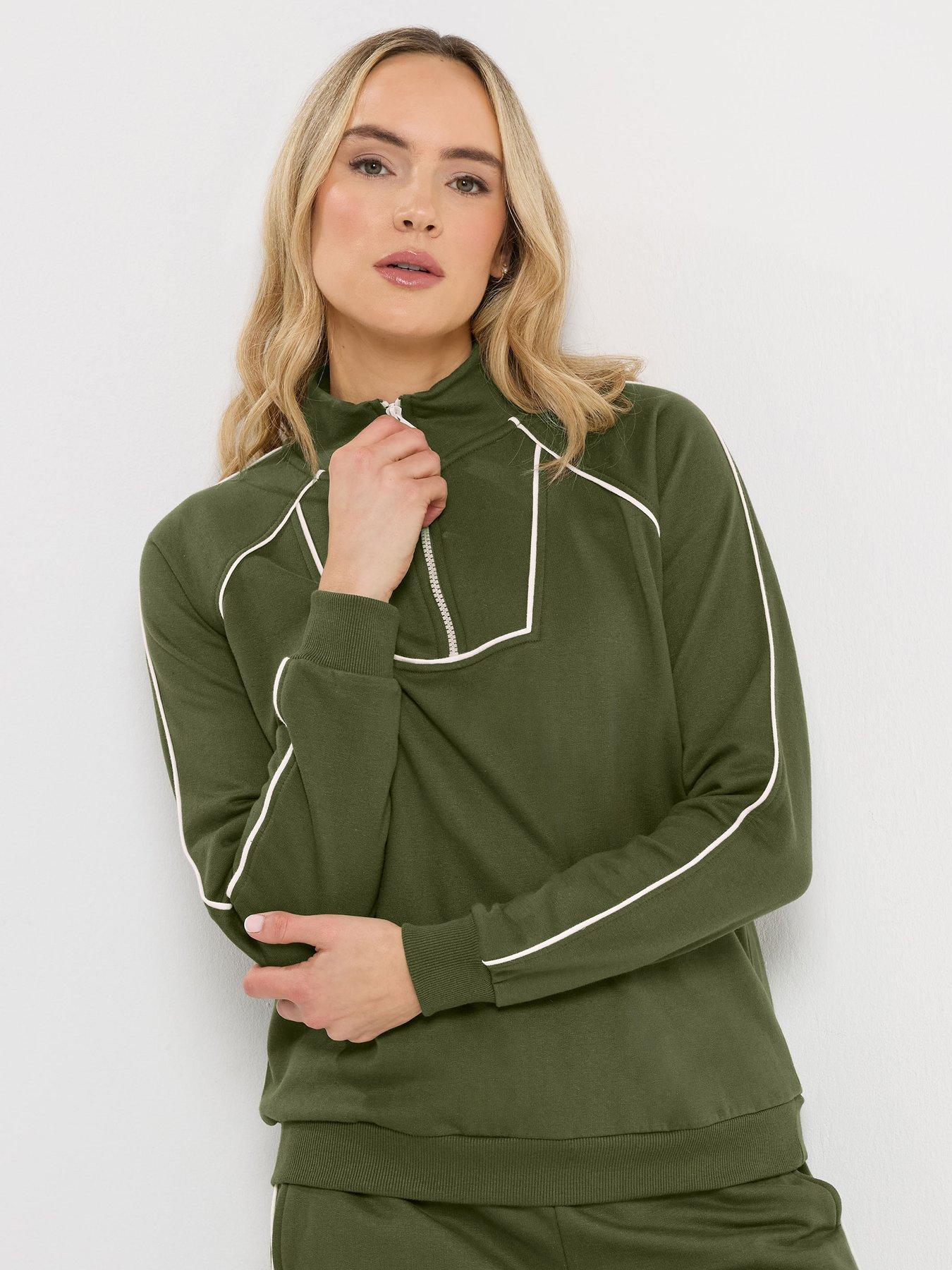 Image 1 of 4 of Long Tall Sally Tall Half Zip Piped Sweatshirt
