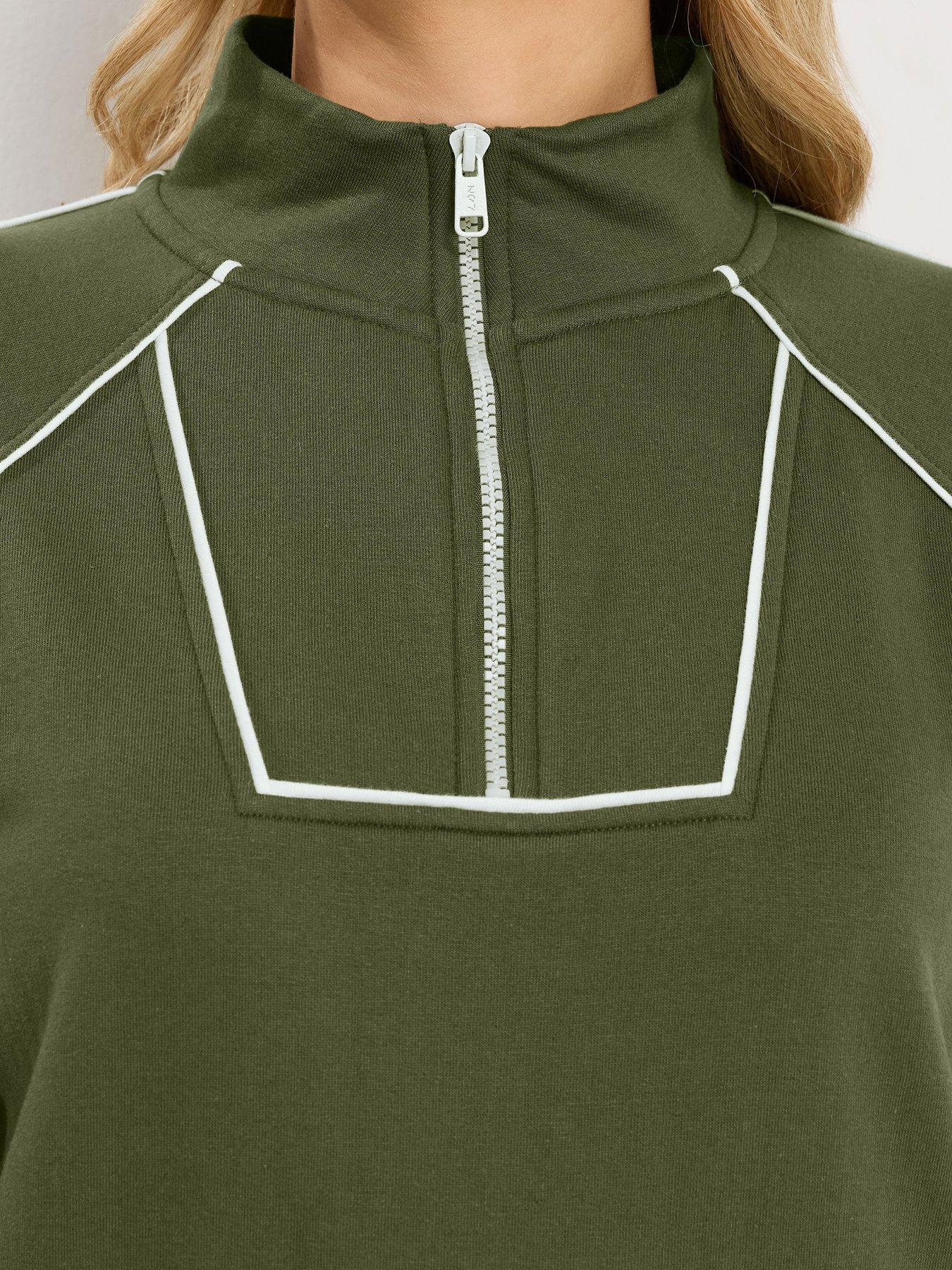 Image 4 of 4 of Long Tall Sally Tall Half Zip Piped Sweatshirt