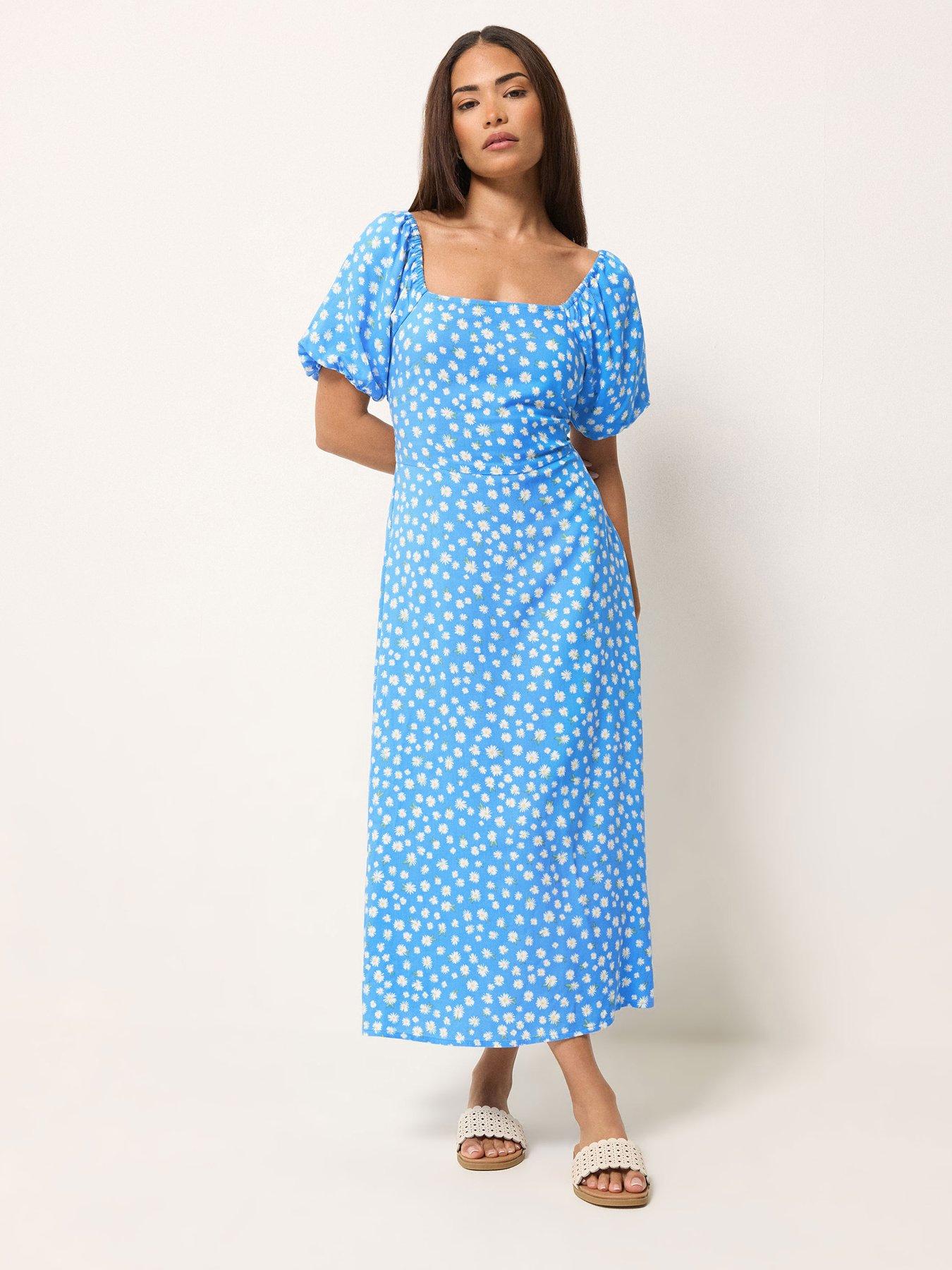 pixiegirl-petite-daisy-square-neck-puff-sleeve-midi-dress-blue