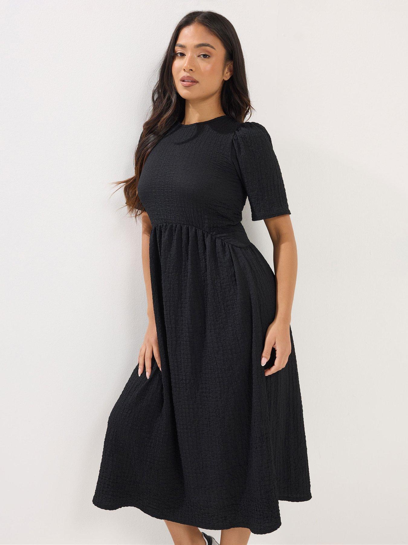 pixiegirl-petite-textured-midi-dress-black