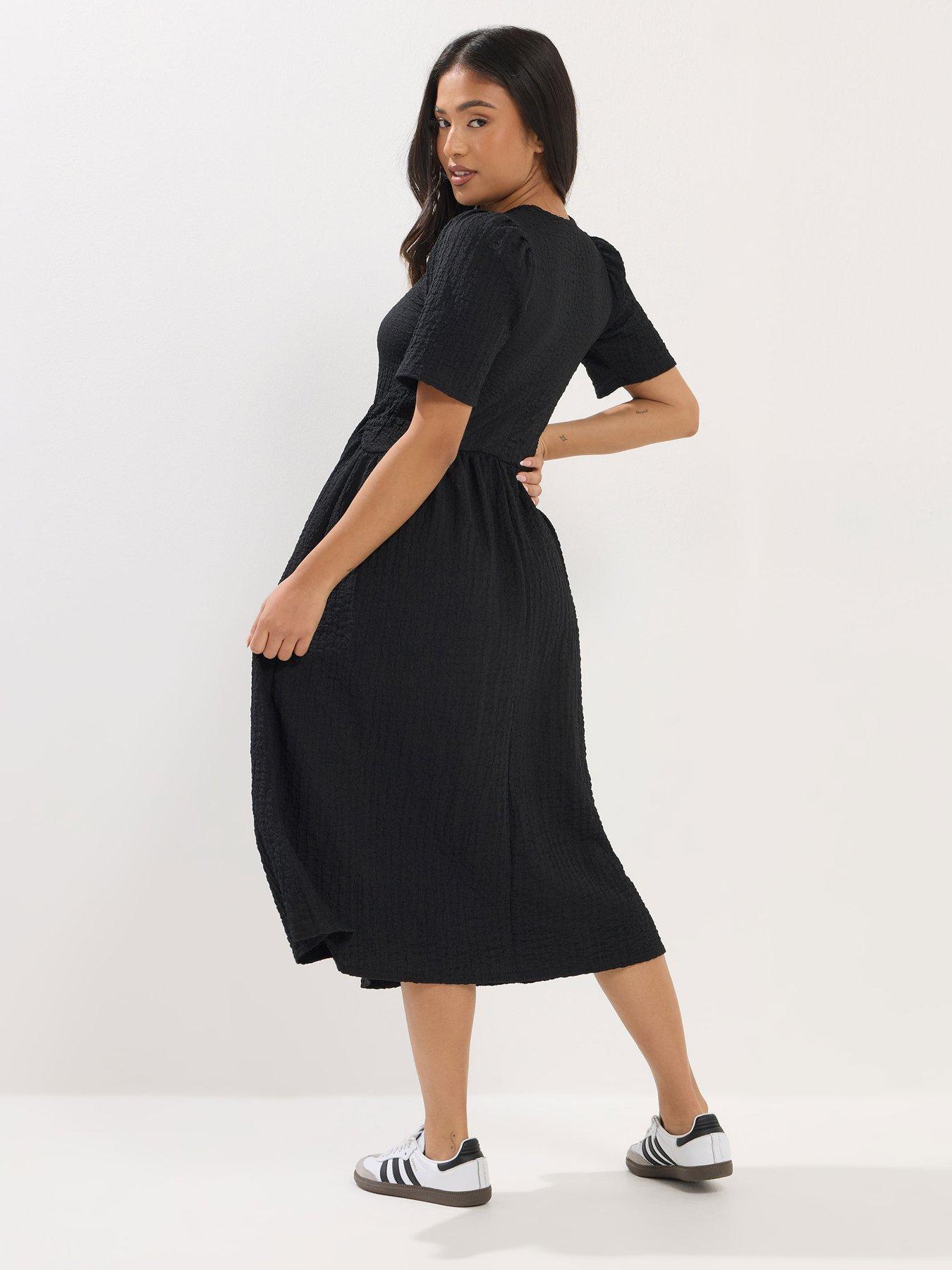 pixiegirl-petite-textured-midi-dress-blackstillFront