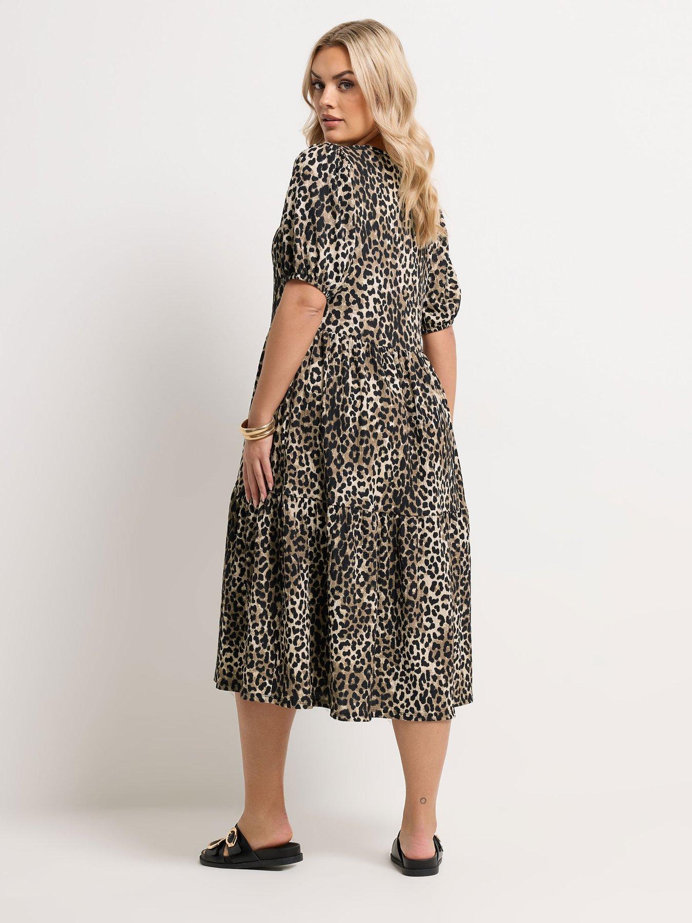 yours-curve-puff-sleeve-tiered-leopard-dressstillFront