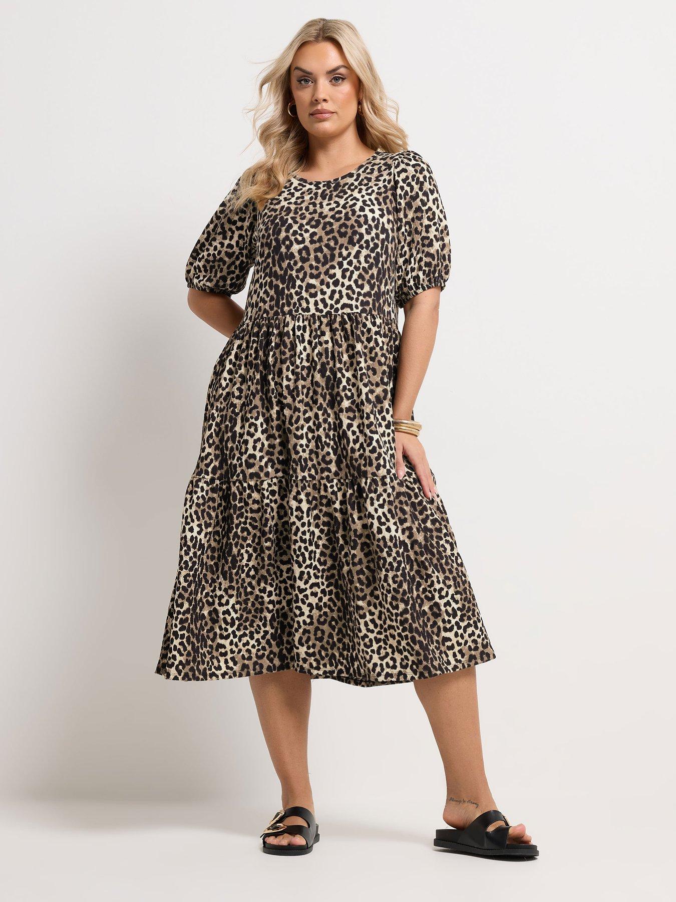 yours-curve-puff-sleeve-tiered-leopard-dressback