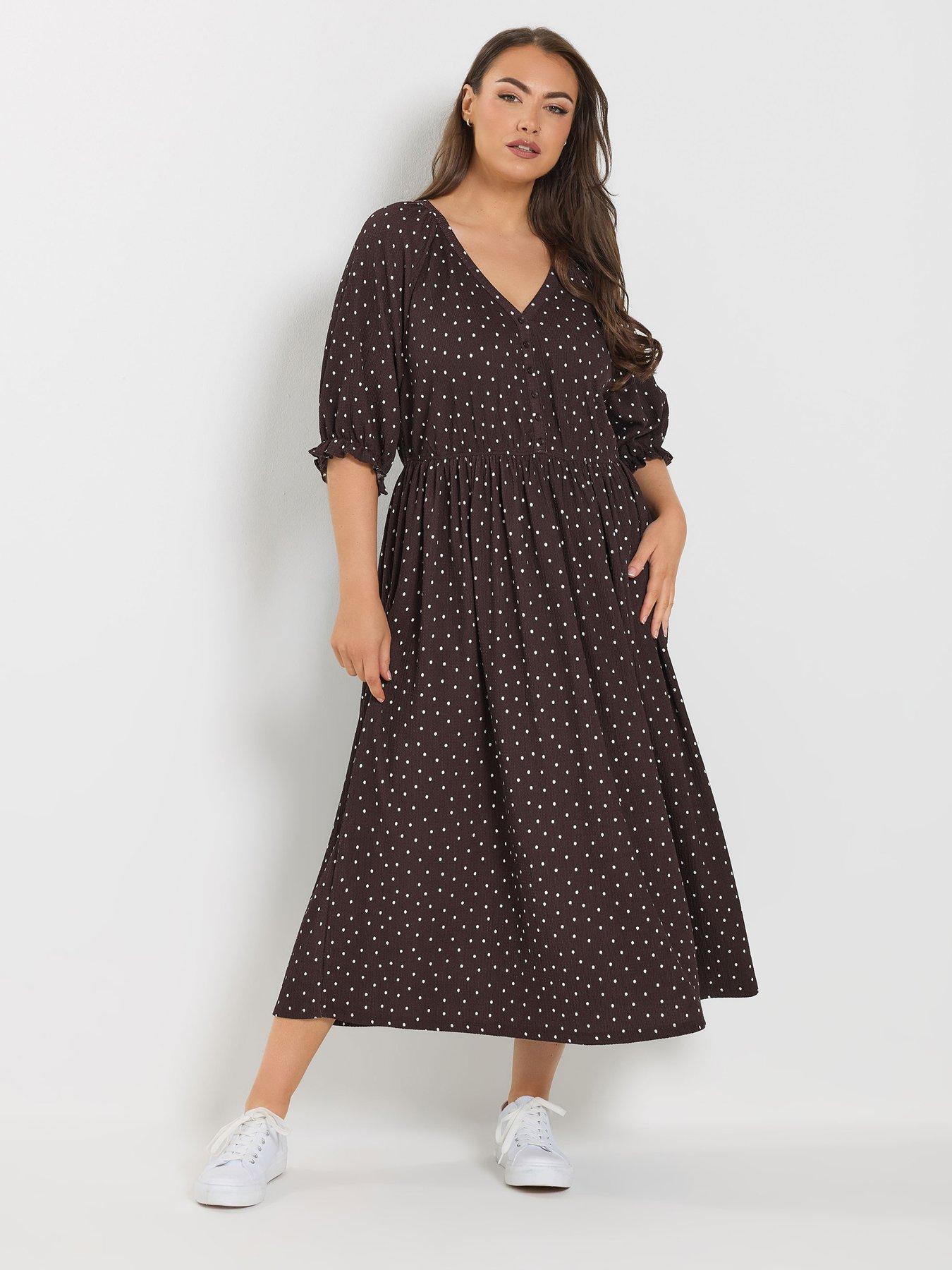 yours-curve-raglan-prairie-dress-brownfront