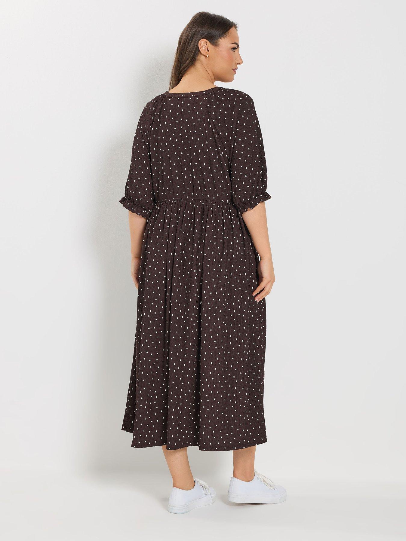 yours-curve-raglan-prairie-dress-brownstillFront