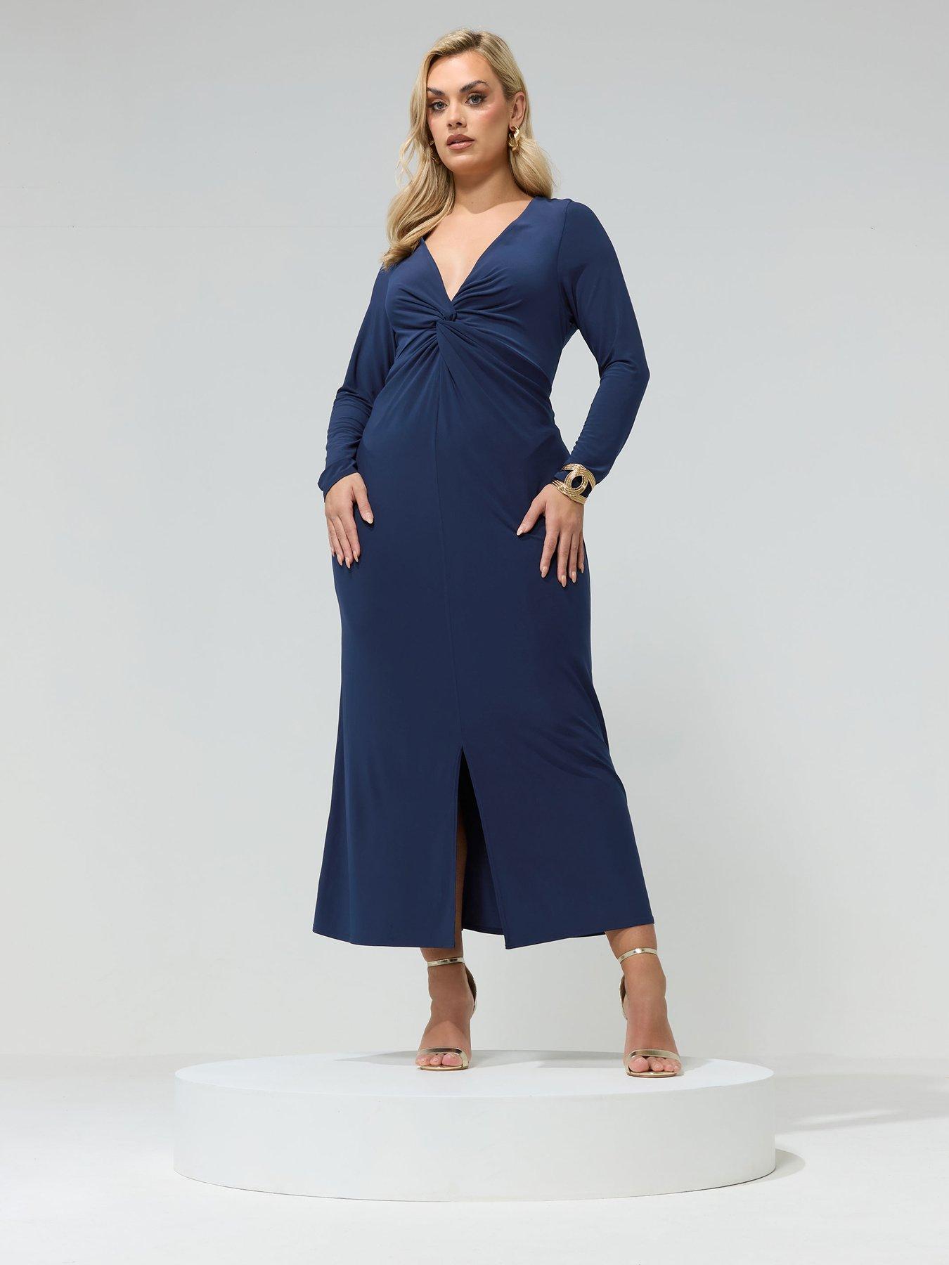 yours-curve-long-sleeve-knot-maxi-dressback